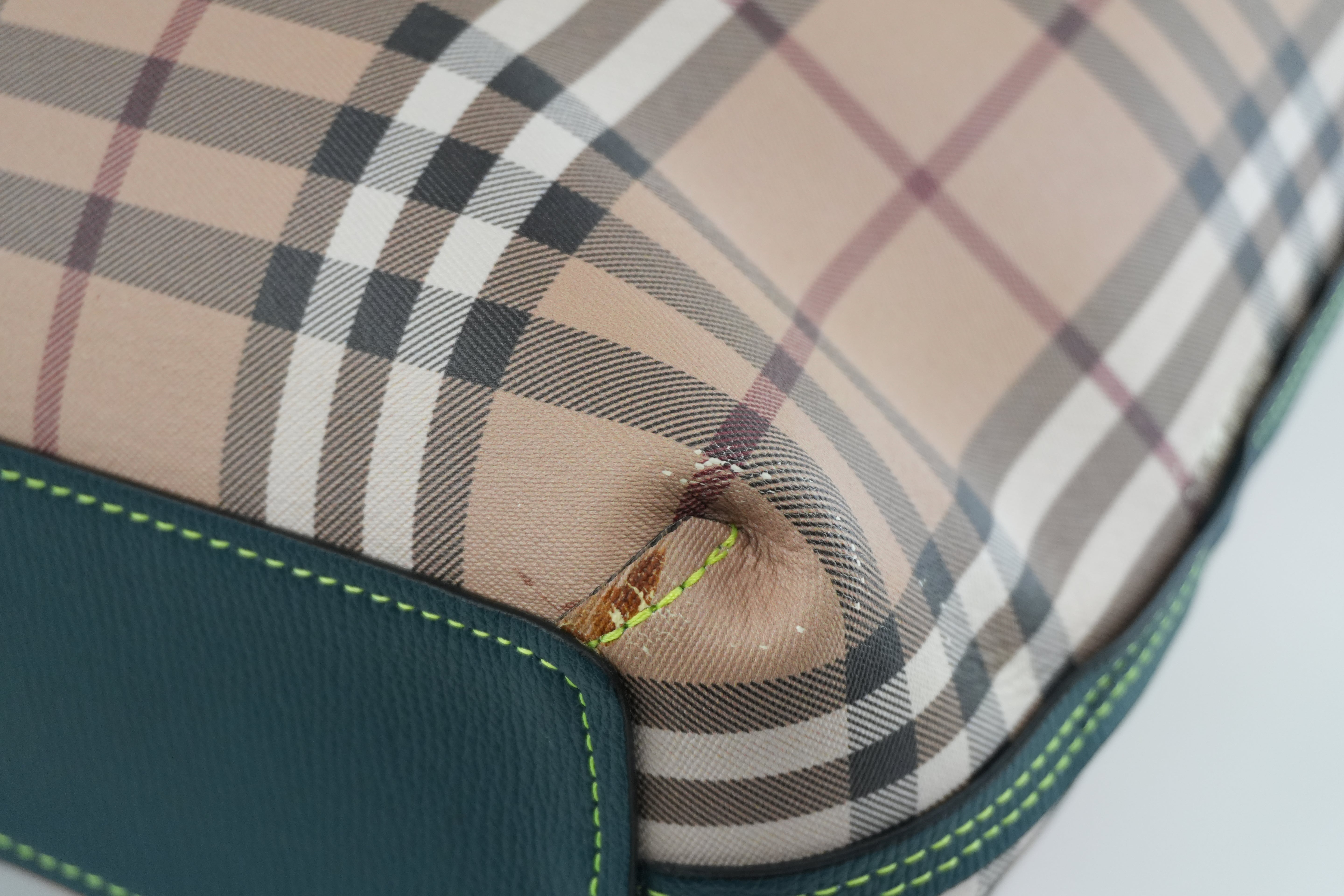 Burberry Reversible Tote Bag Brown and Green Used