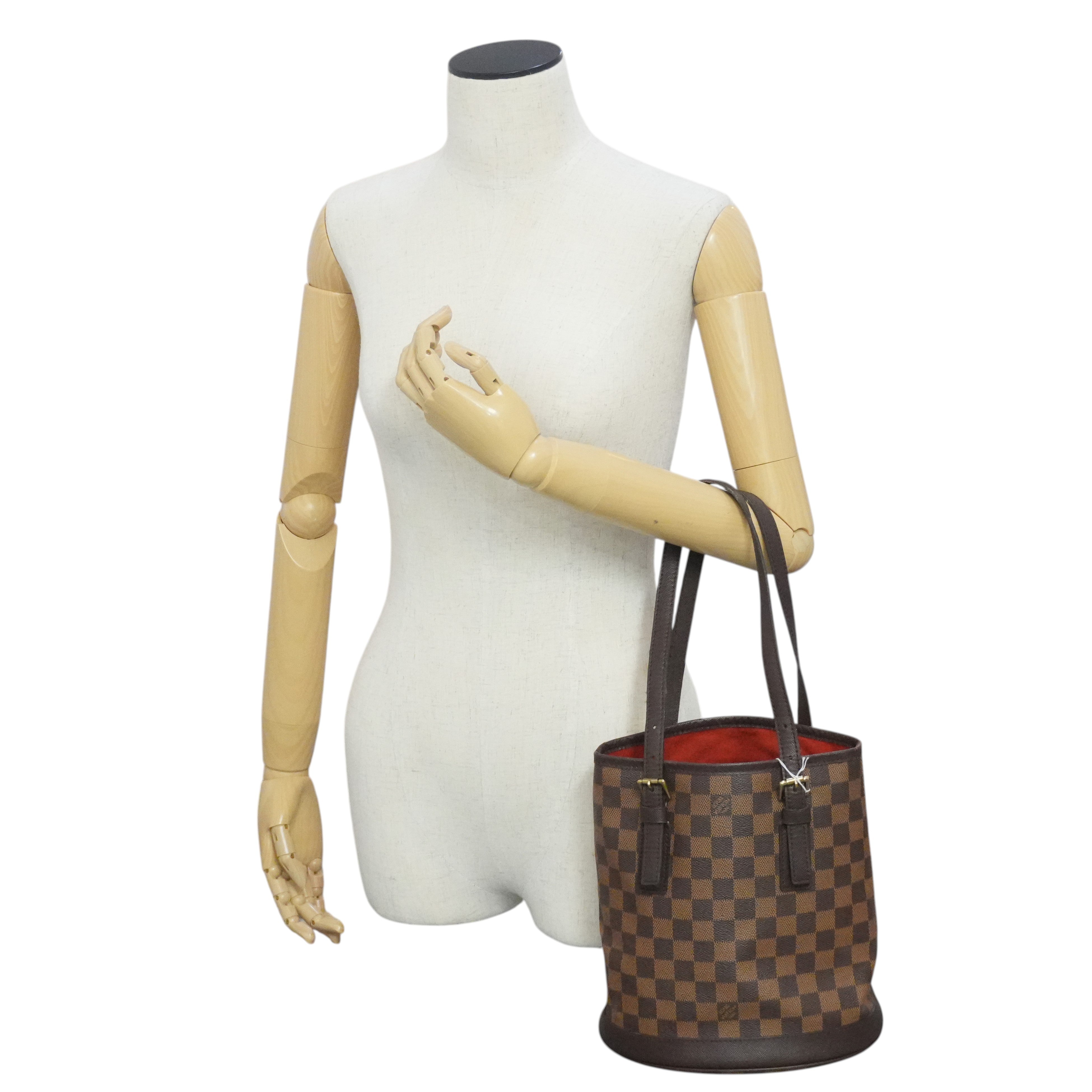 Pre-owned Louis Vuitton Damier Ebene Marais Bucket Bag