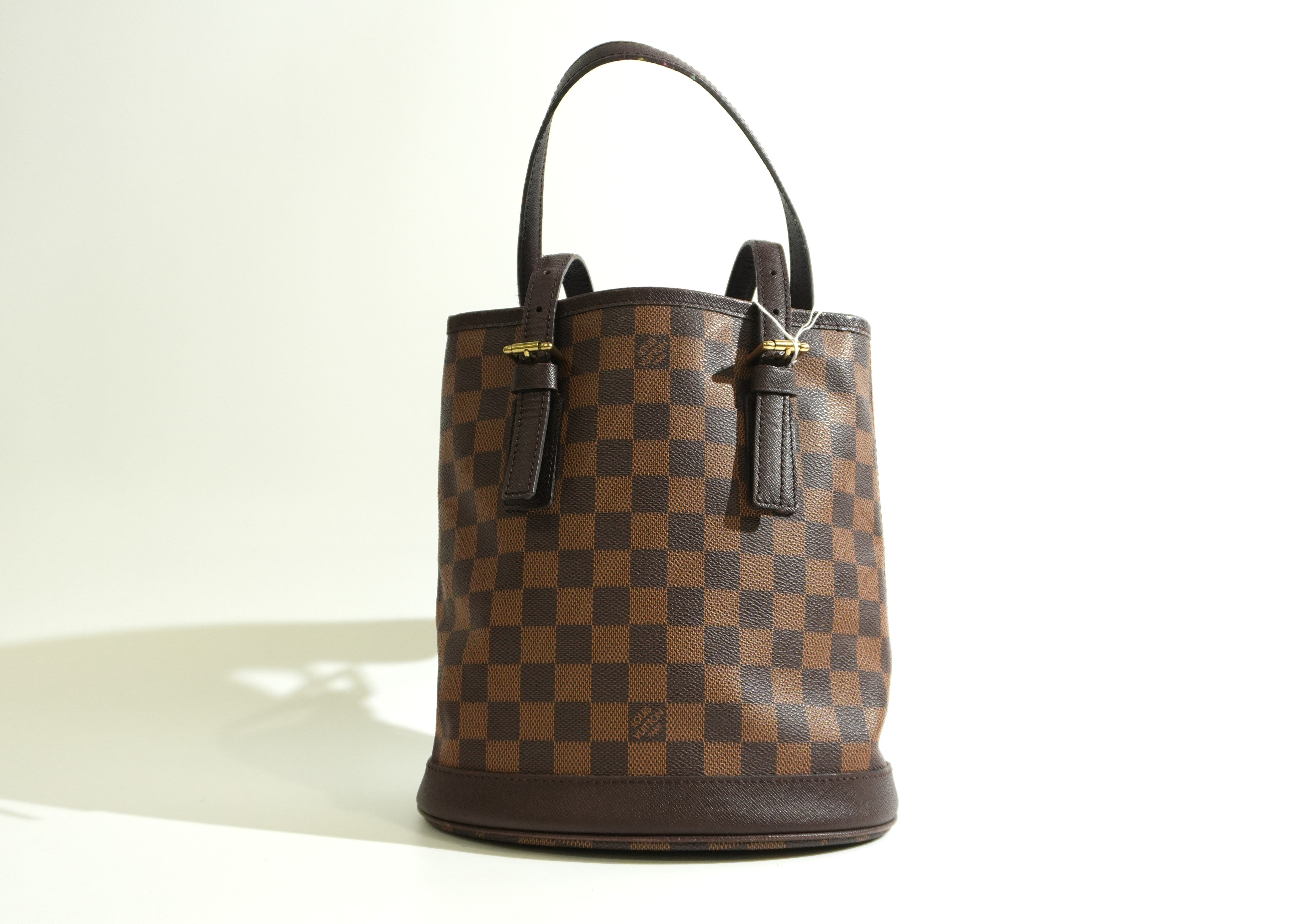 Pre-owned Louis Vuitton Damier Ebene Marais Bucket Bag