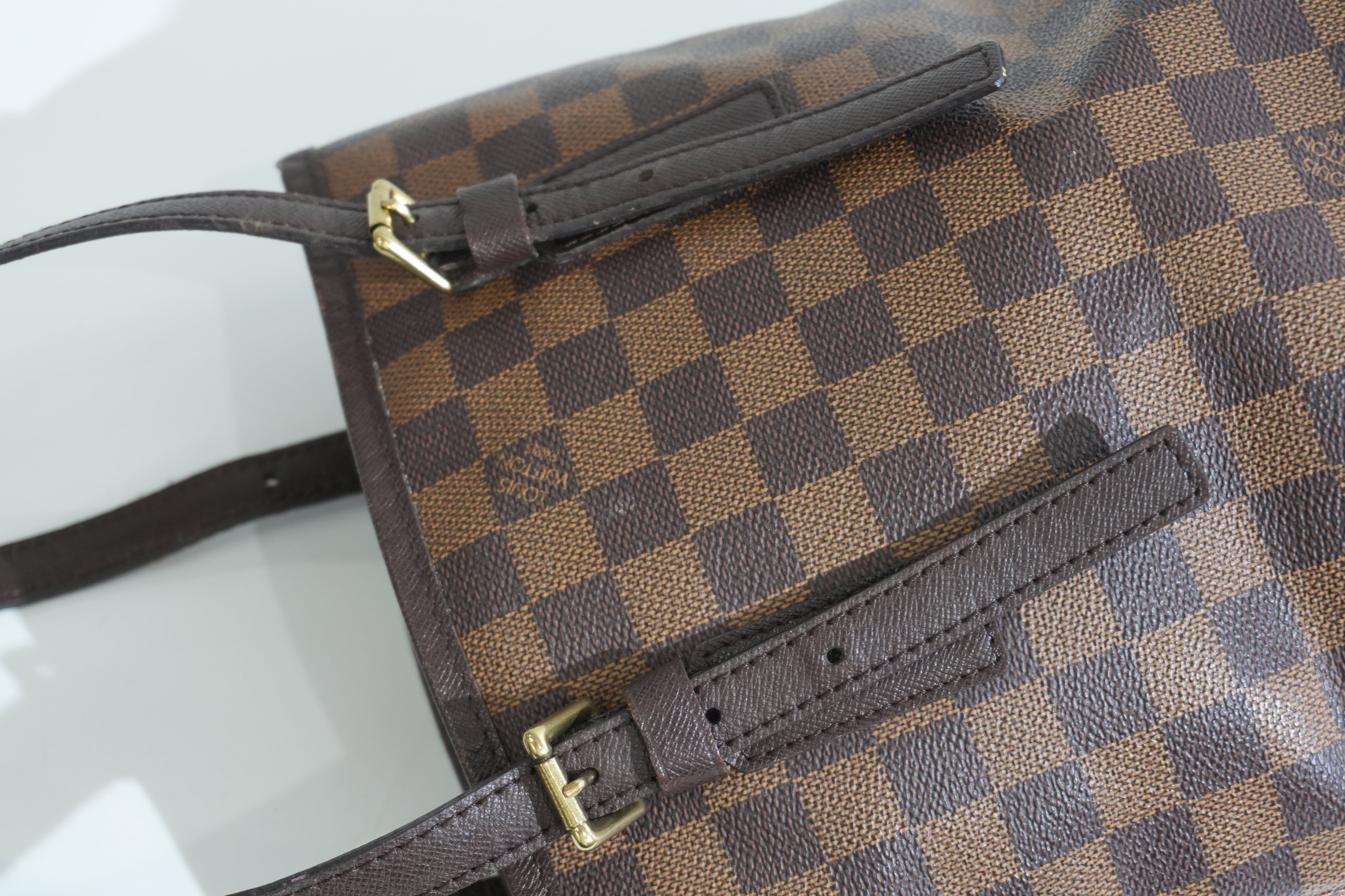 Pre-owned Louis Vuitton Damier Ebene Marais Bucket Bag