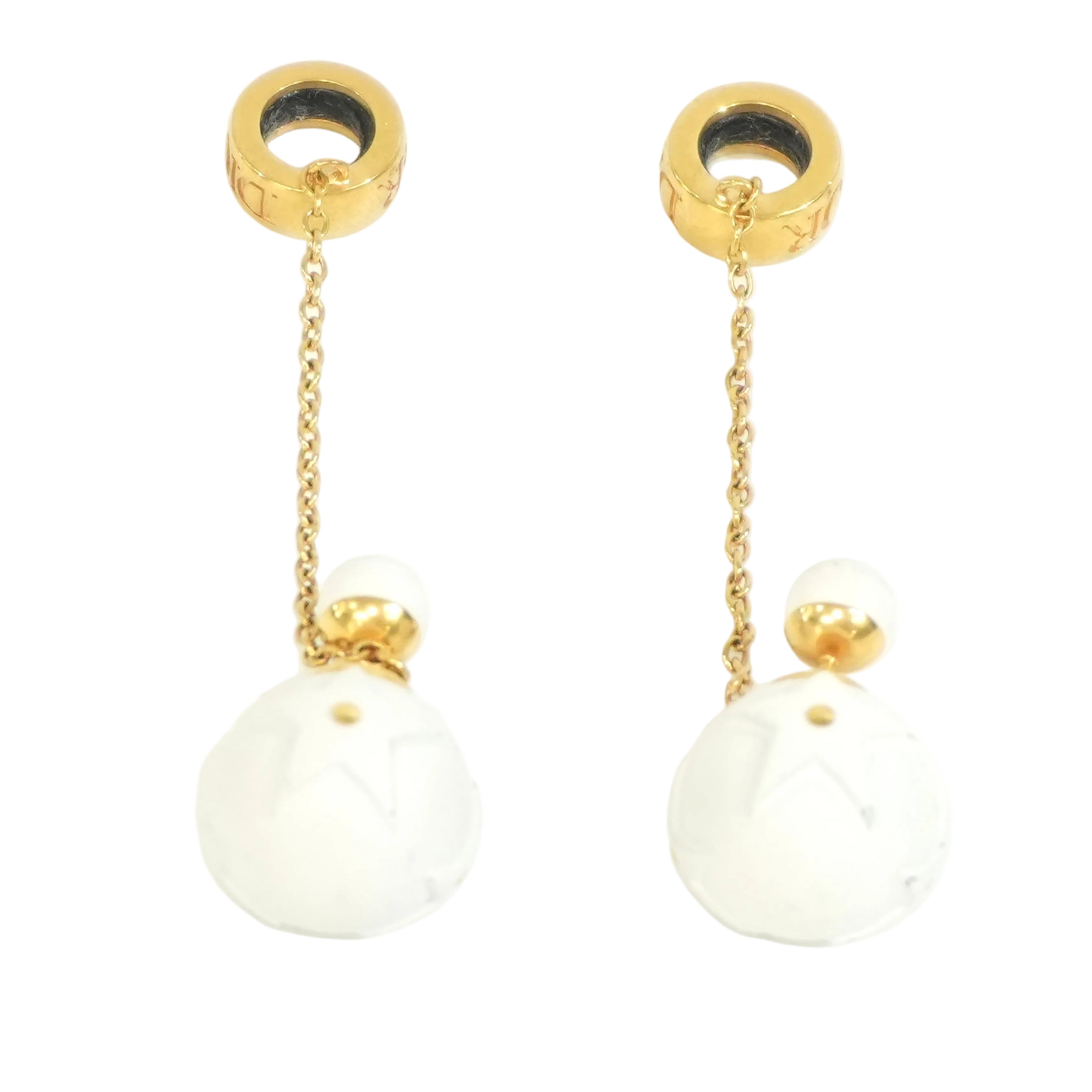 Pre-owned Dior Steel Wrecking Ball Earrings
