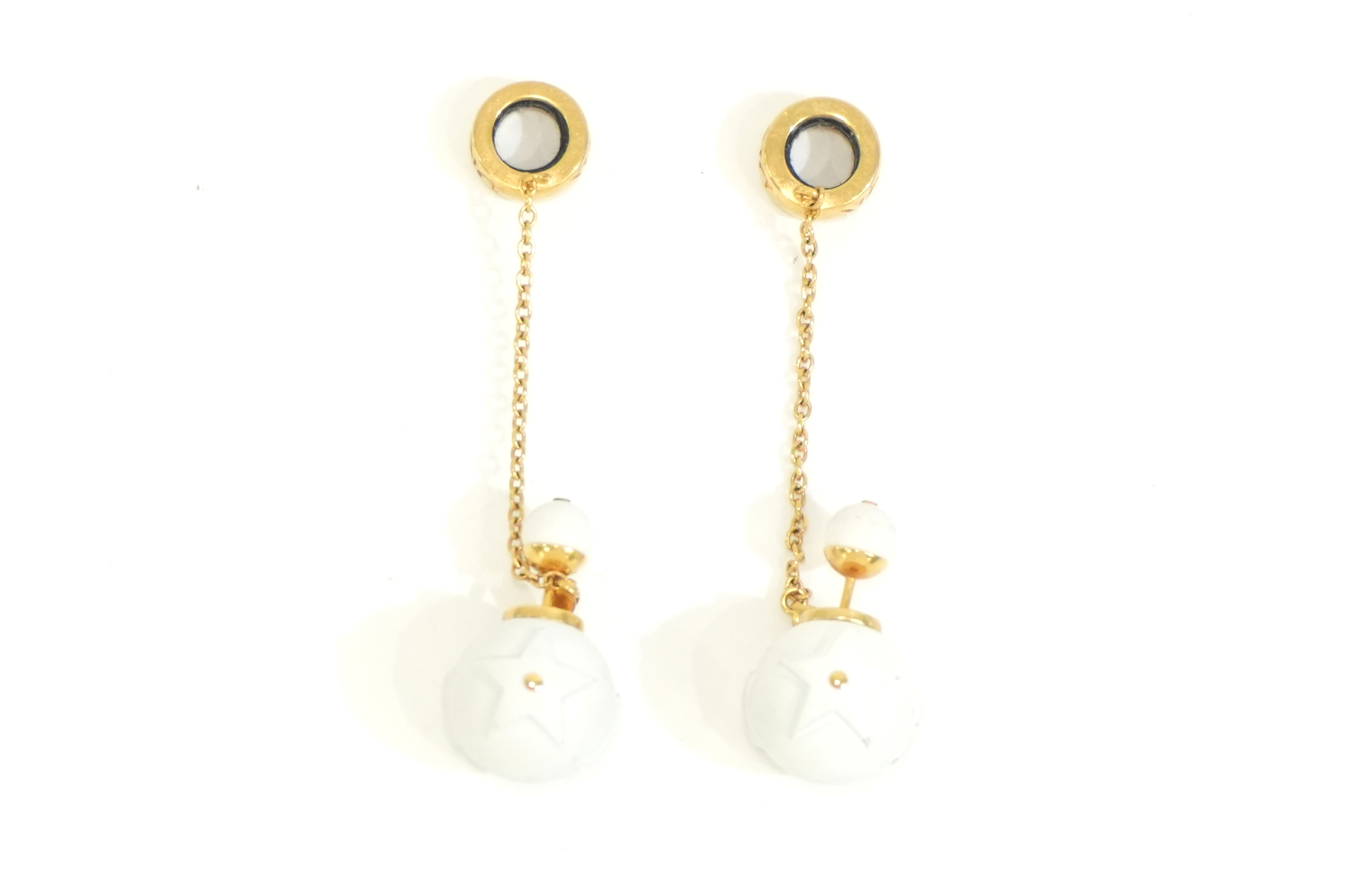 Pre-owned Dior Steel Wrecking Ball Earrings