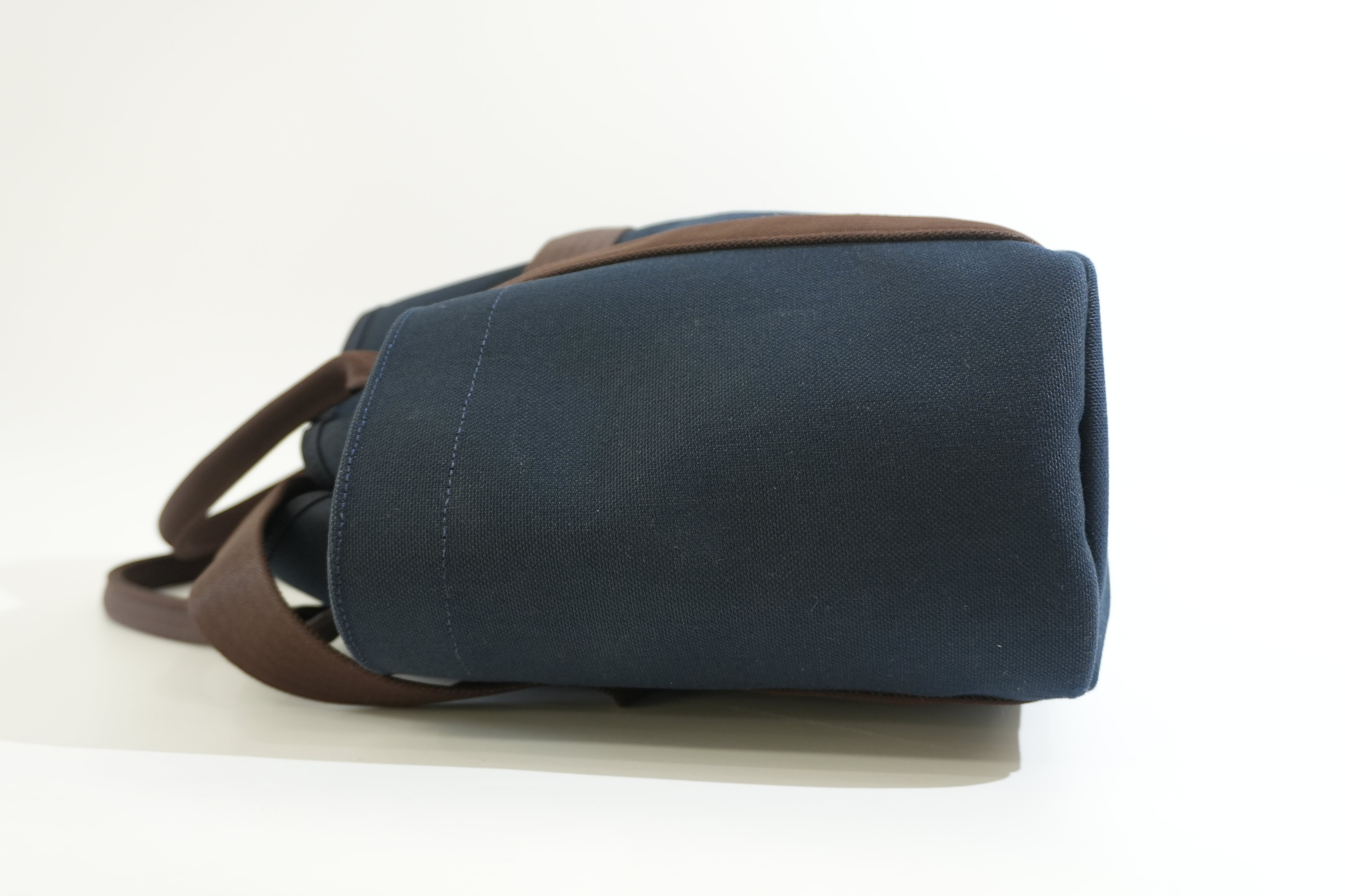 Pre-owned Hermes Sac De Pansage Groom Tote Bag Navy Blue