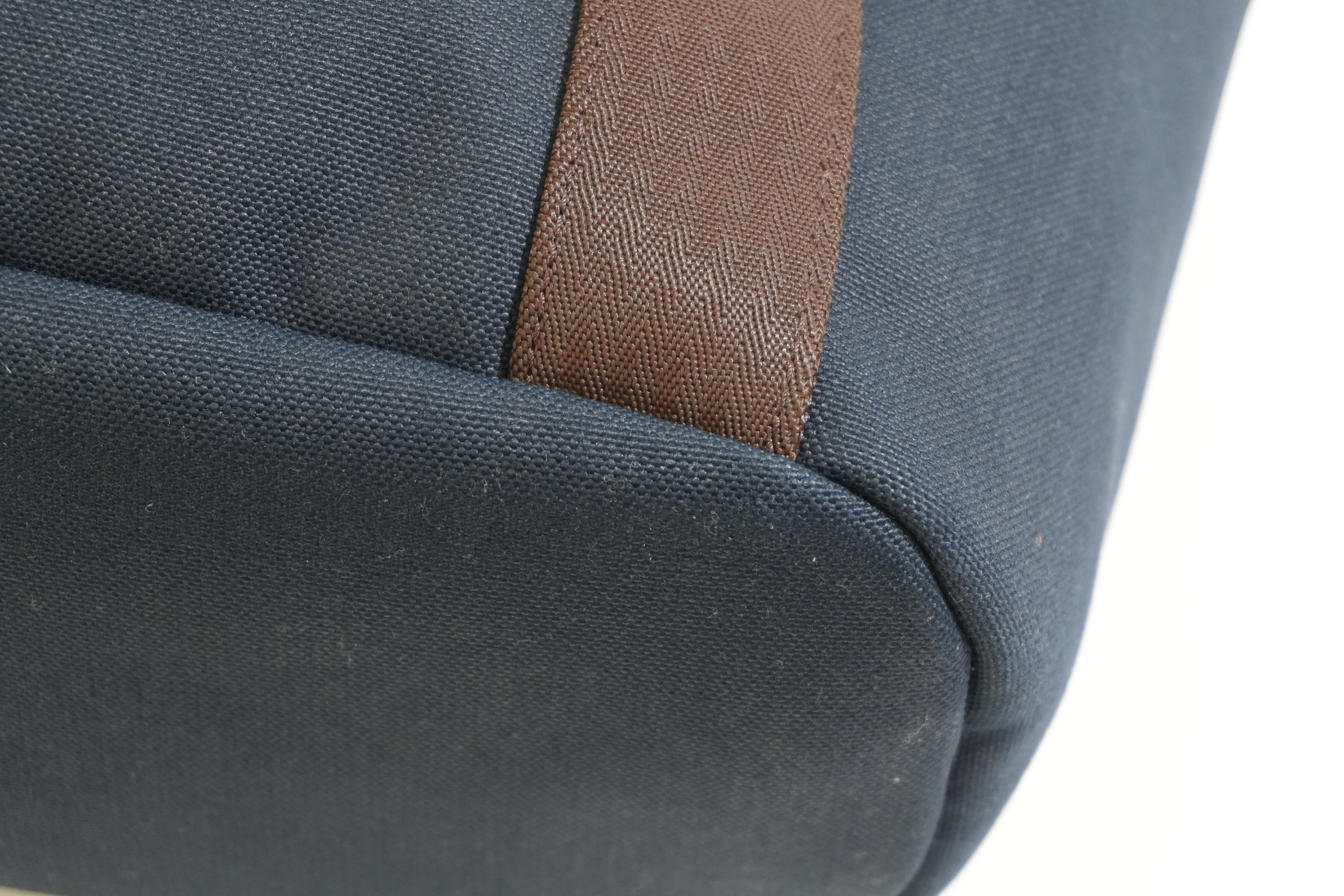 Pre-owned Hermes Sac De Pansage Groom Tote Bag Navy Blue
