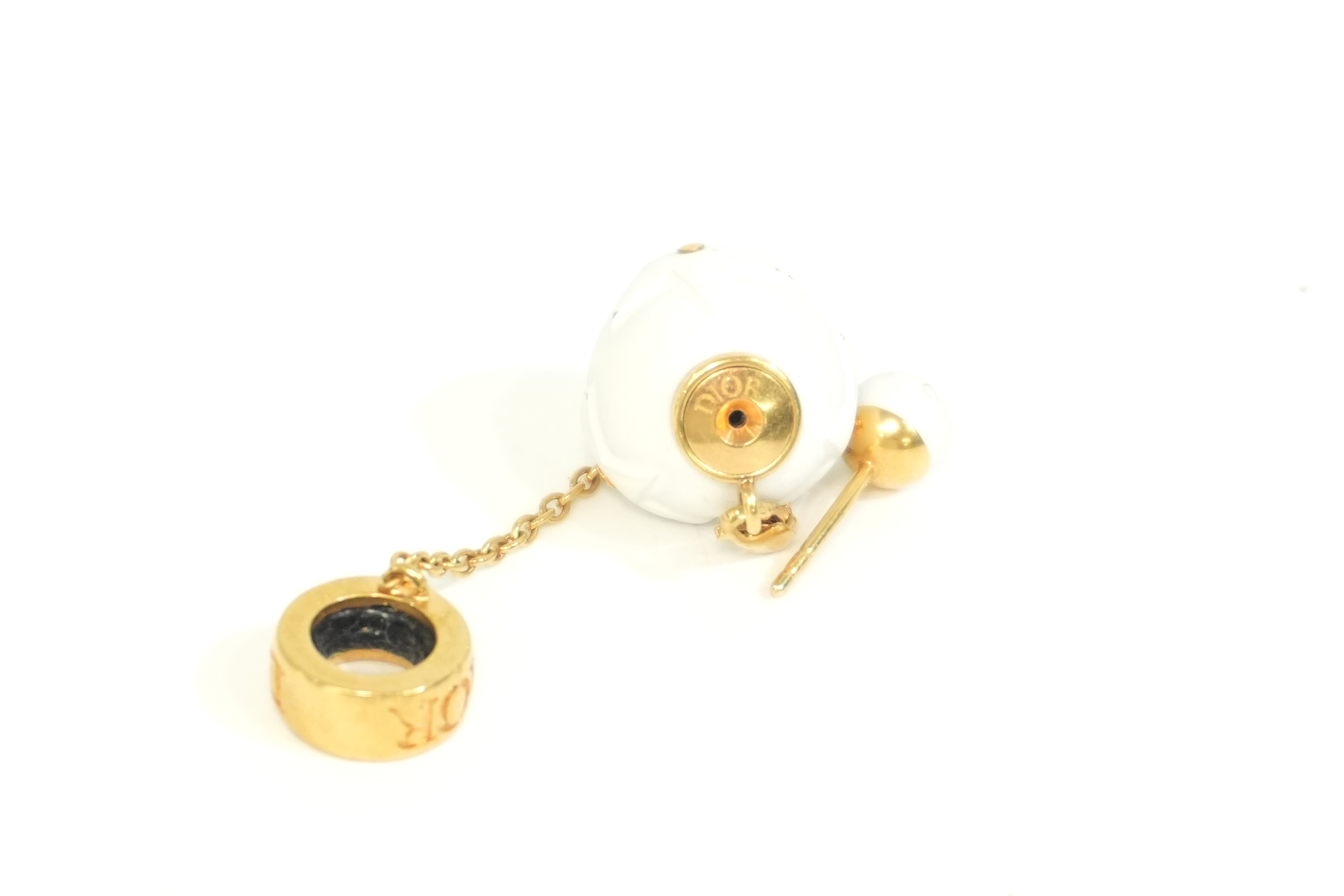 Pre-owned Dior Steel Wrecking Ball Earrings
