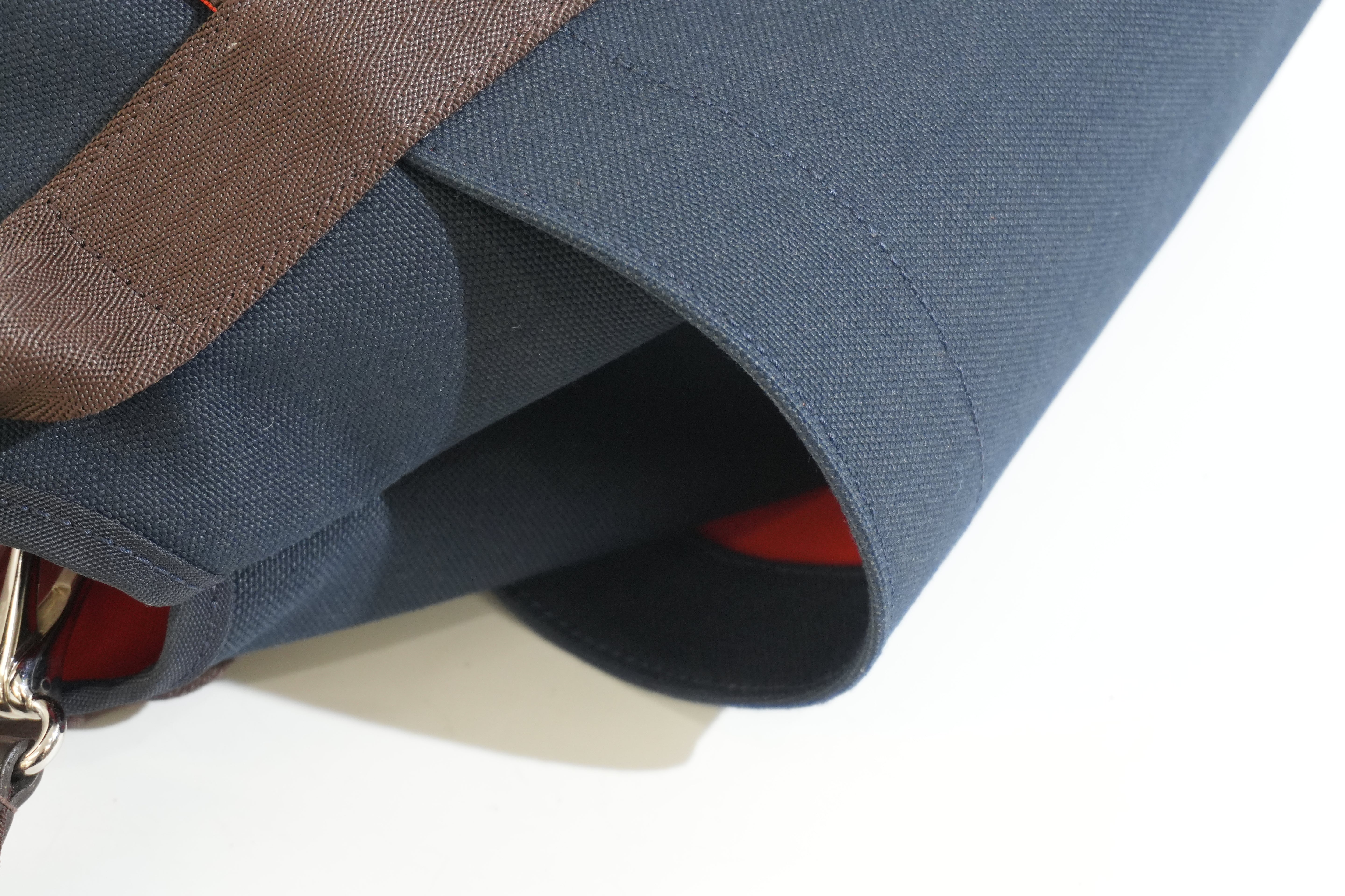 Pre-owned Hermes Sac De Pansage Groom Tote Bag Navy Blue