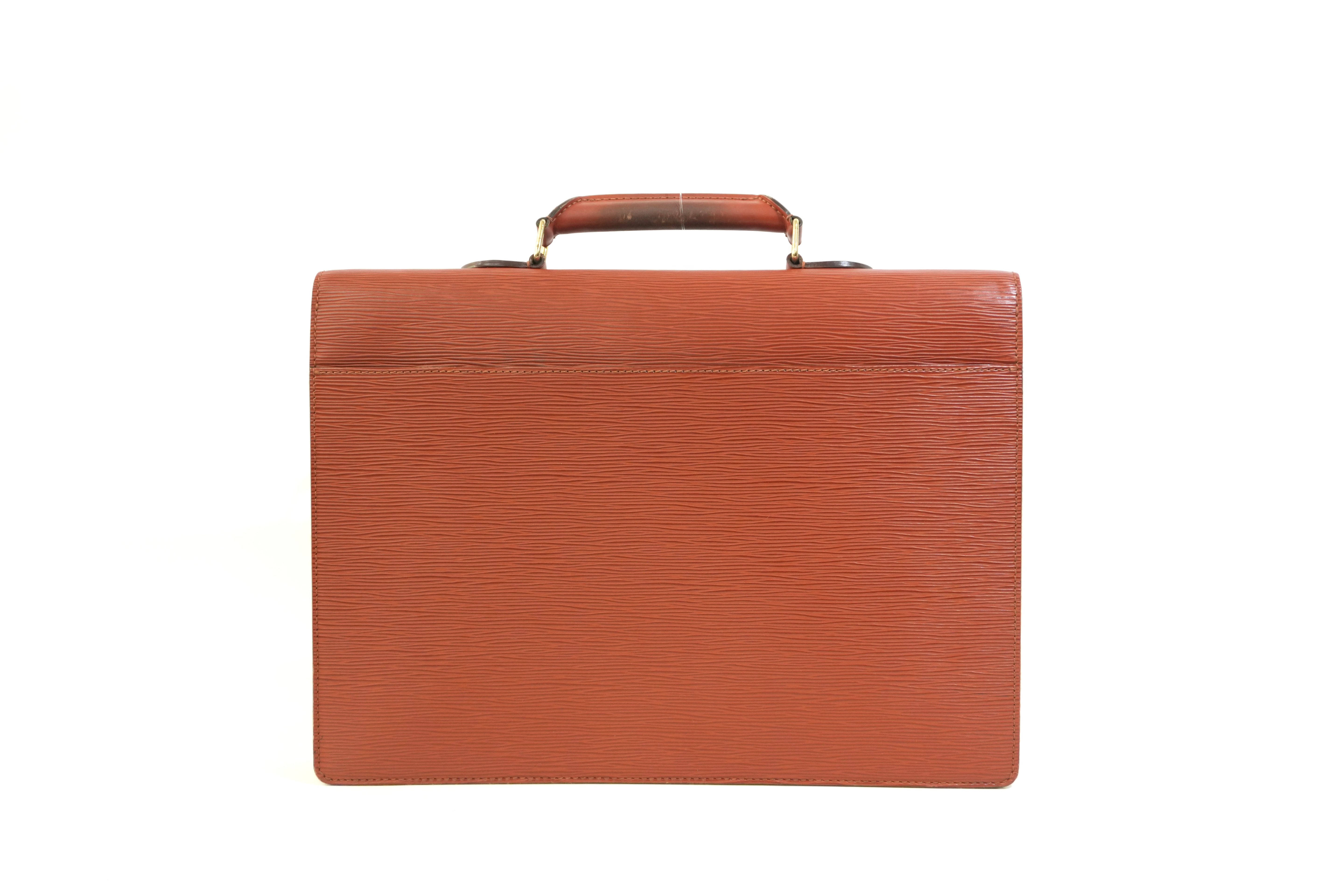 Pre-owned Louis Vuitton Epi Briefcase Handbag Kenya Brown