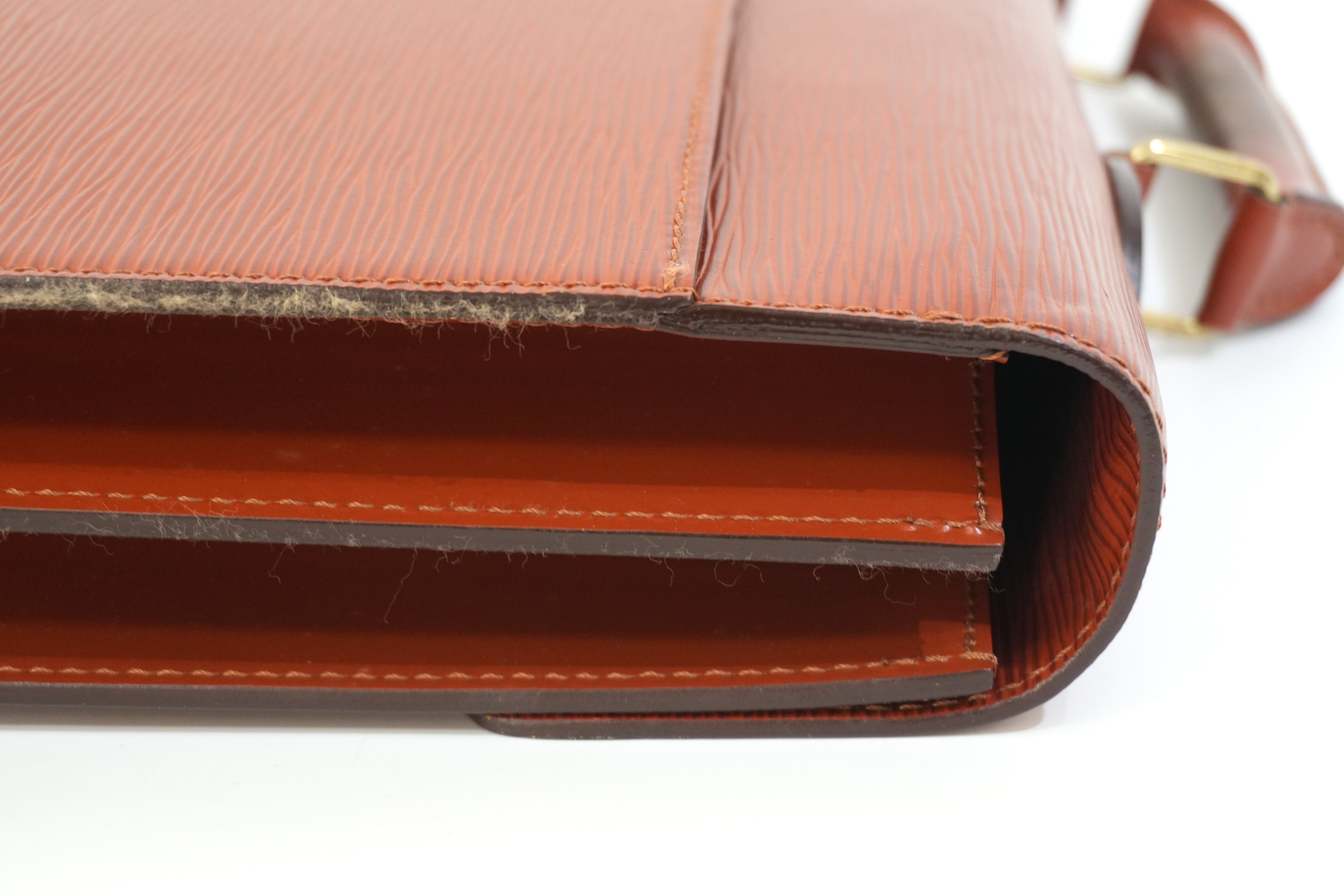 Pre-owned Louis Vuitton Epi Briefcase Handbag Kenya Brown