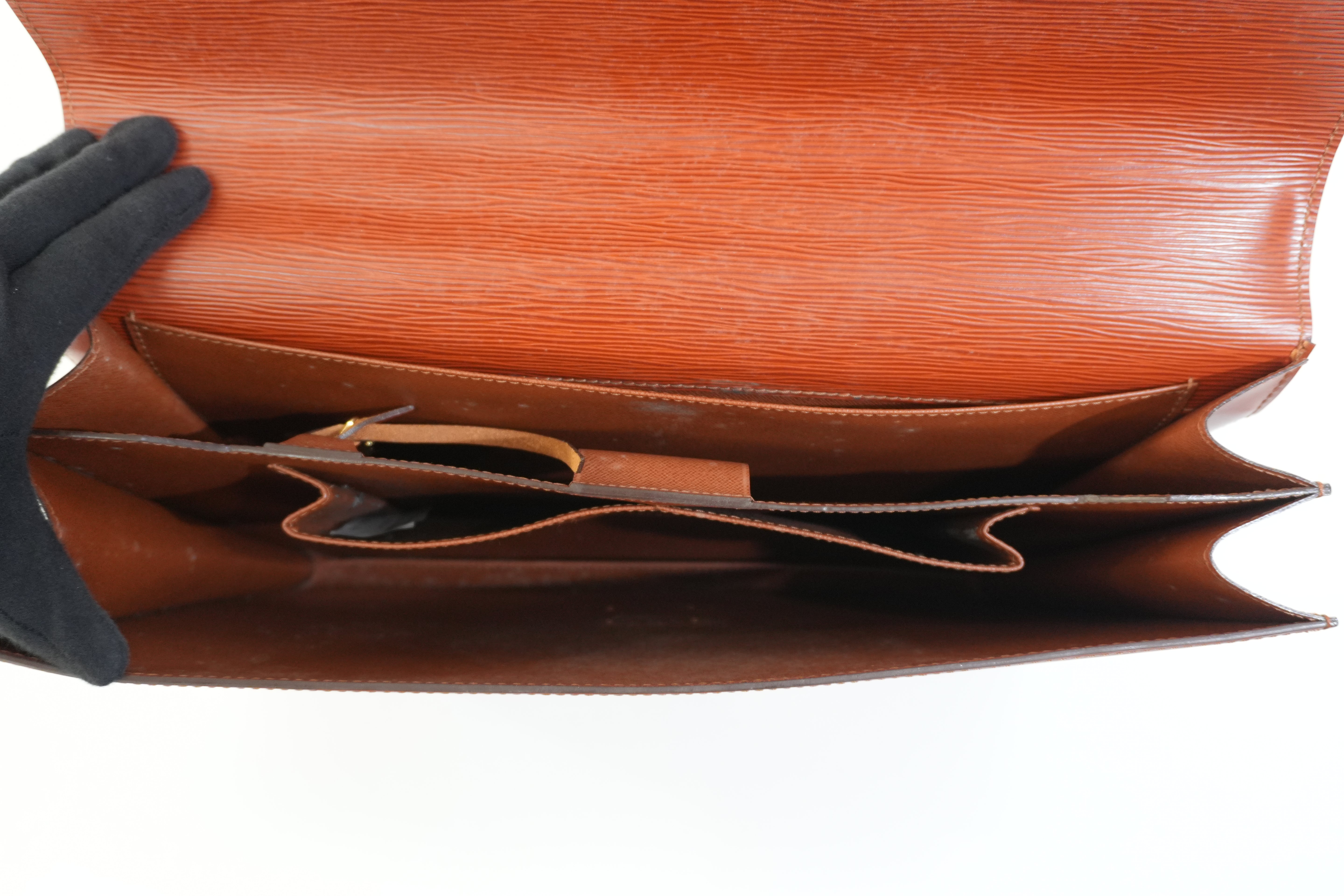 Pre-owned Louis Vuitton Epi Briefcase Handbag Kenya Brown