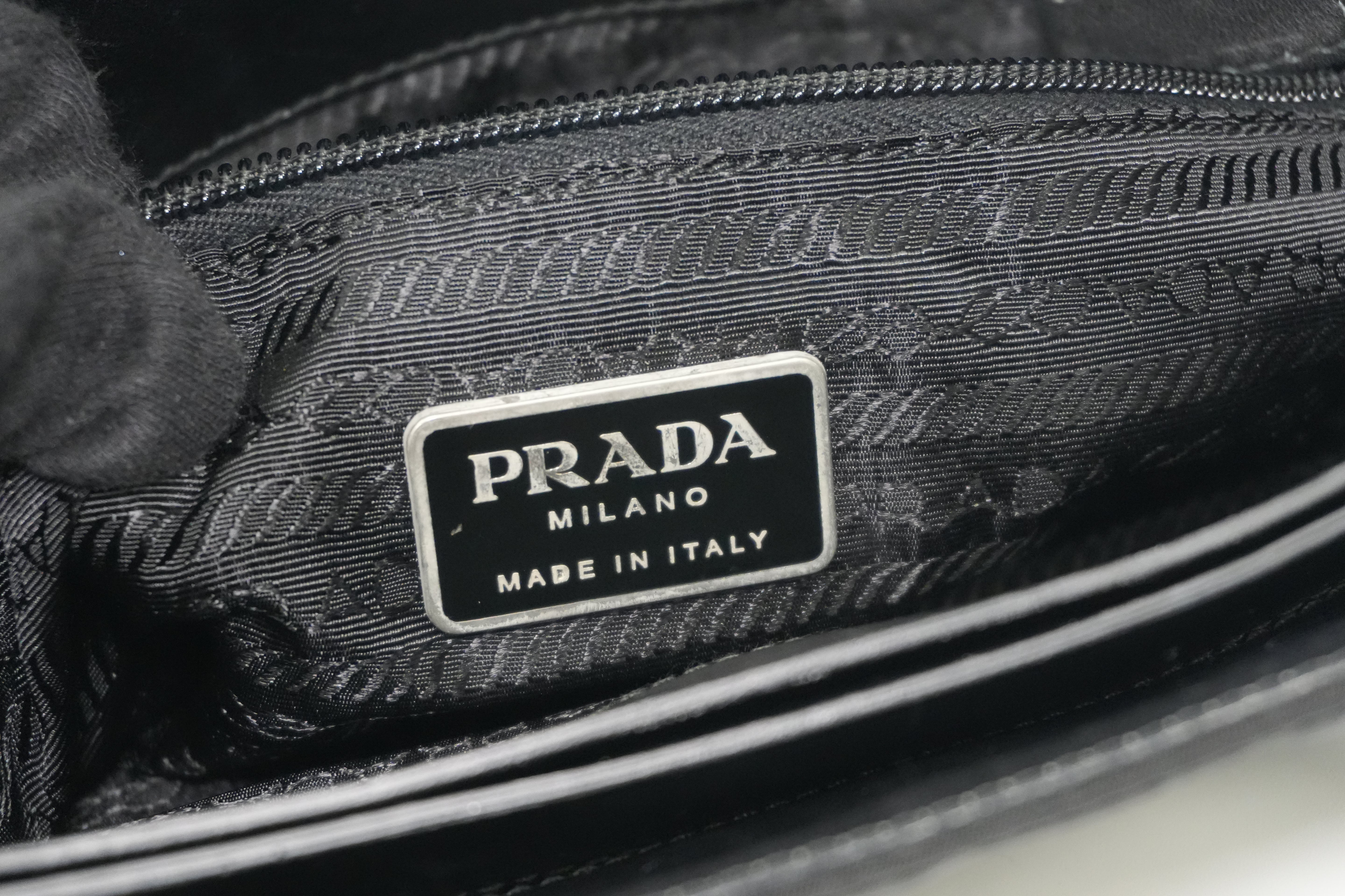 Prada Nylon Handbag Black Used