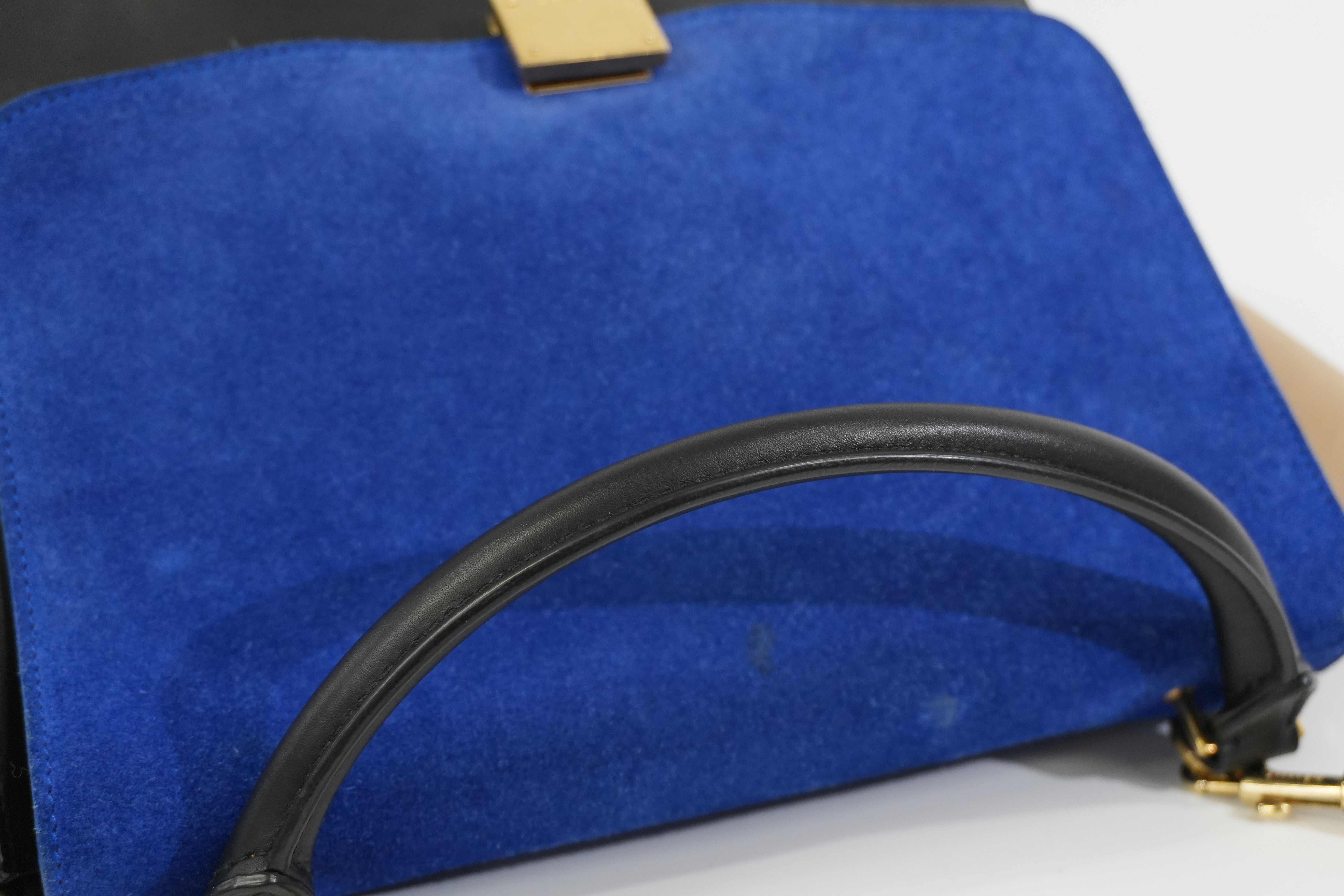 Pre-owned Celine Trapeze Two Way Shoulder Bag Tricolor Blue