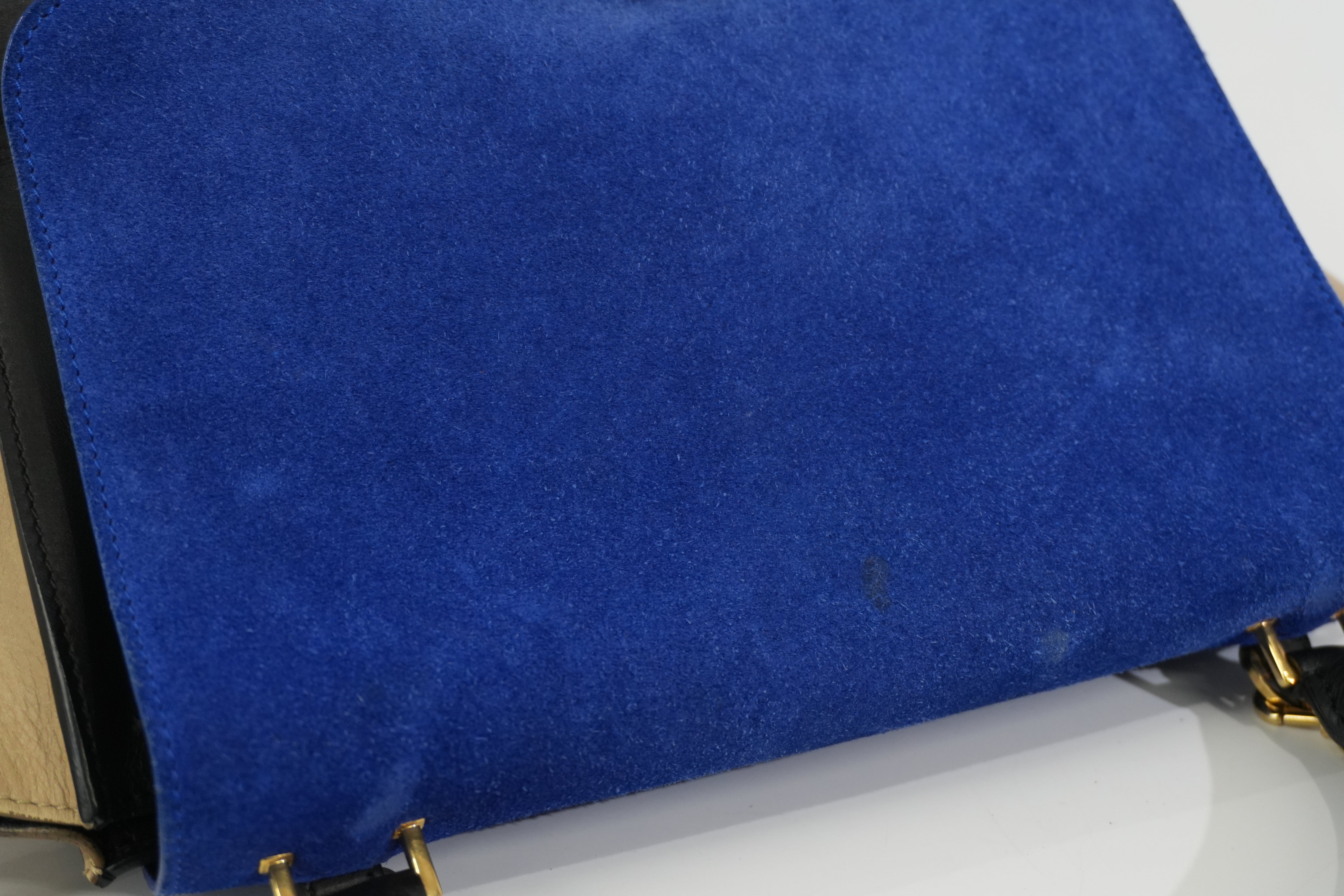 Pre-owned Celine Trapeze Two Way Shoulder Bag Tricolor Blue