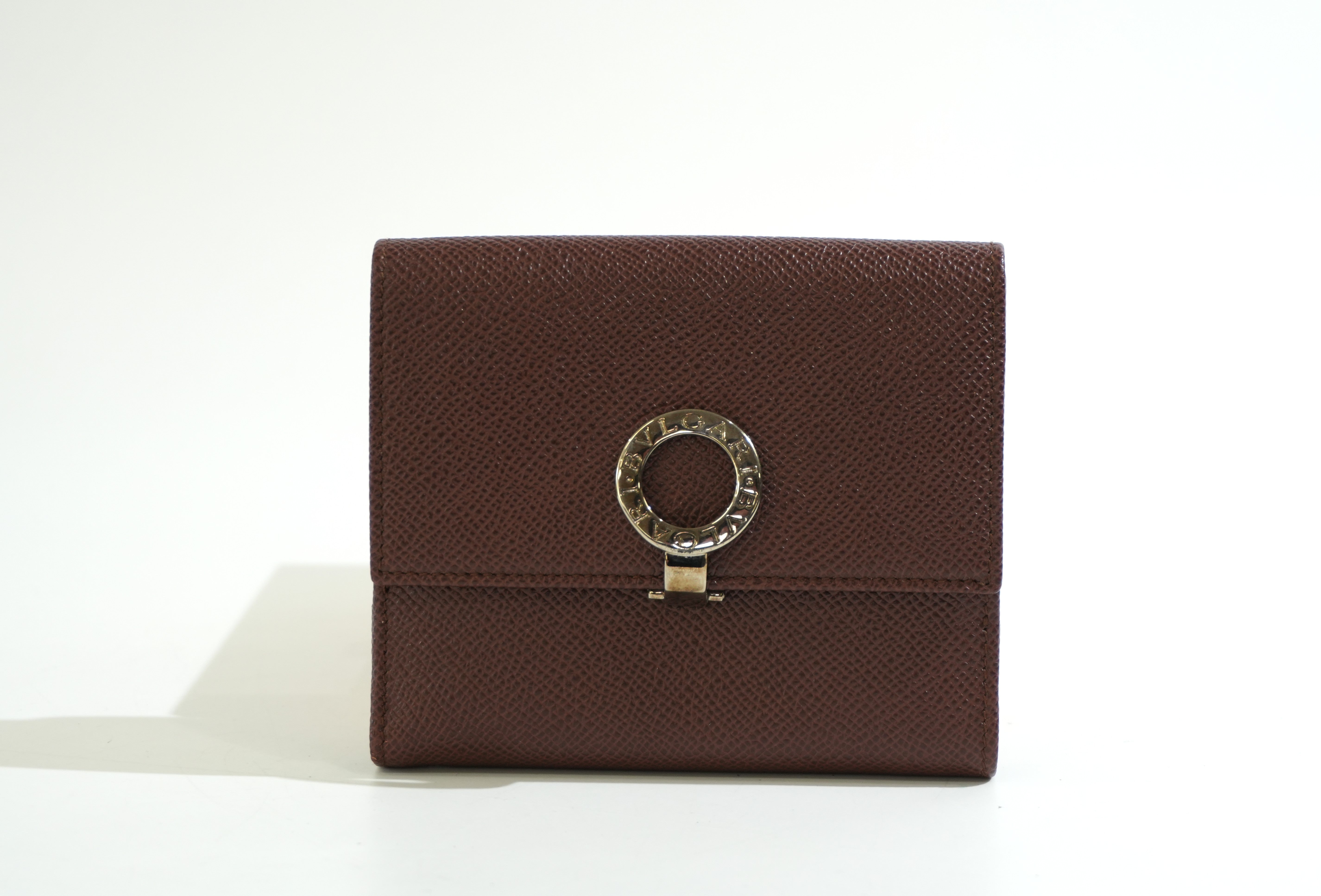 Pre-owned Bulgari Compact Wallet Brown