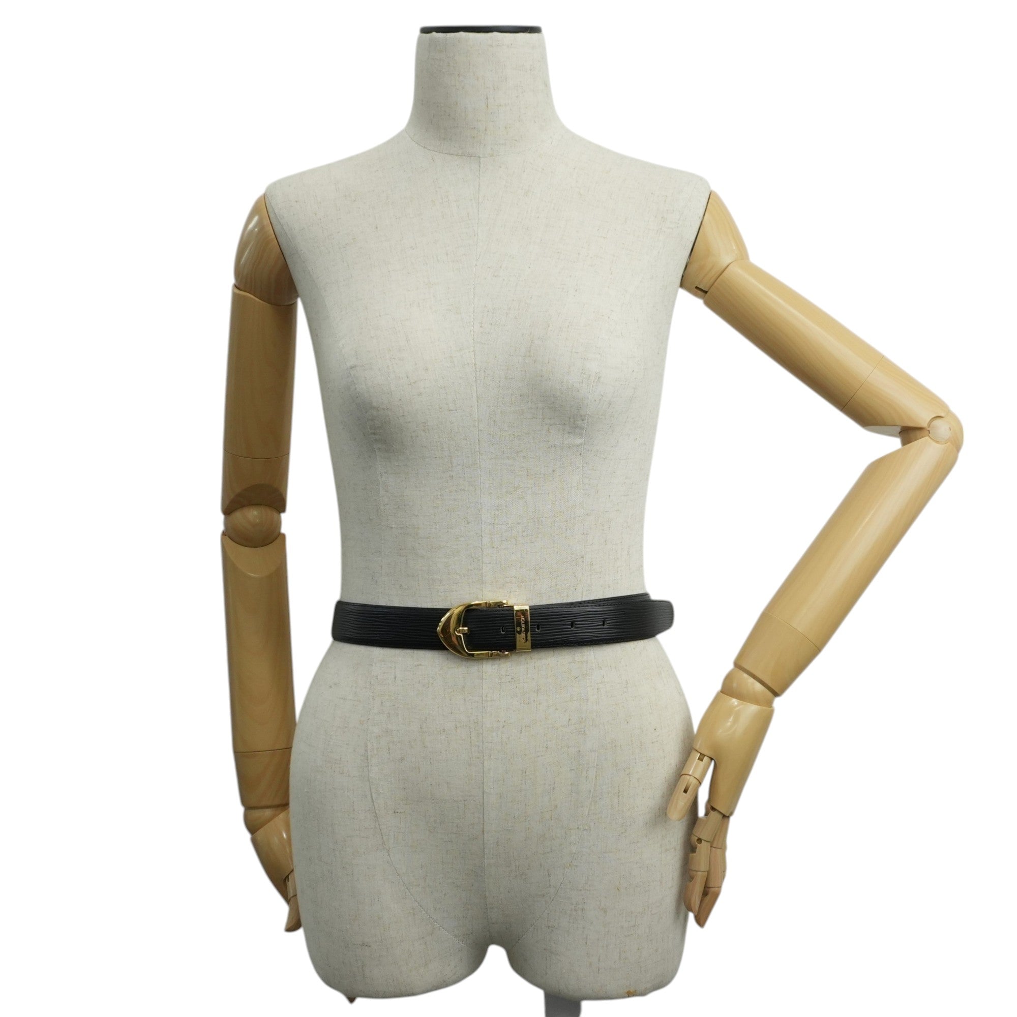 Pre-owned Louis Vuitton Epi Belt Size 110 Black