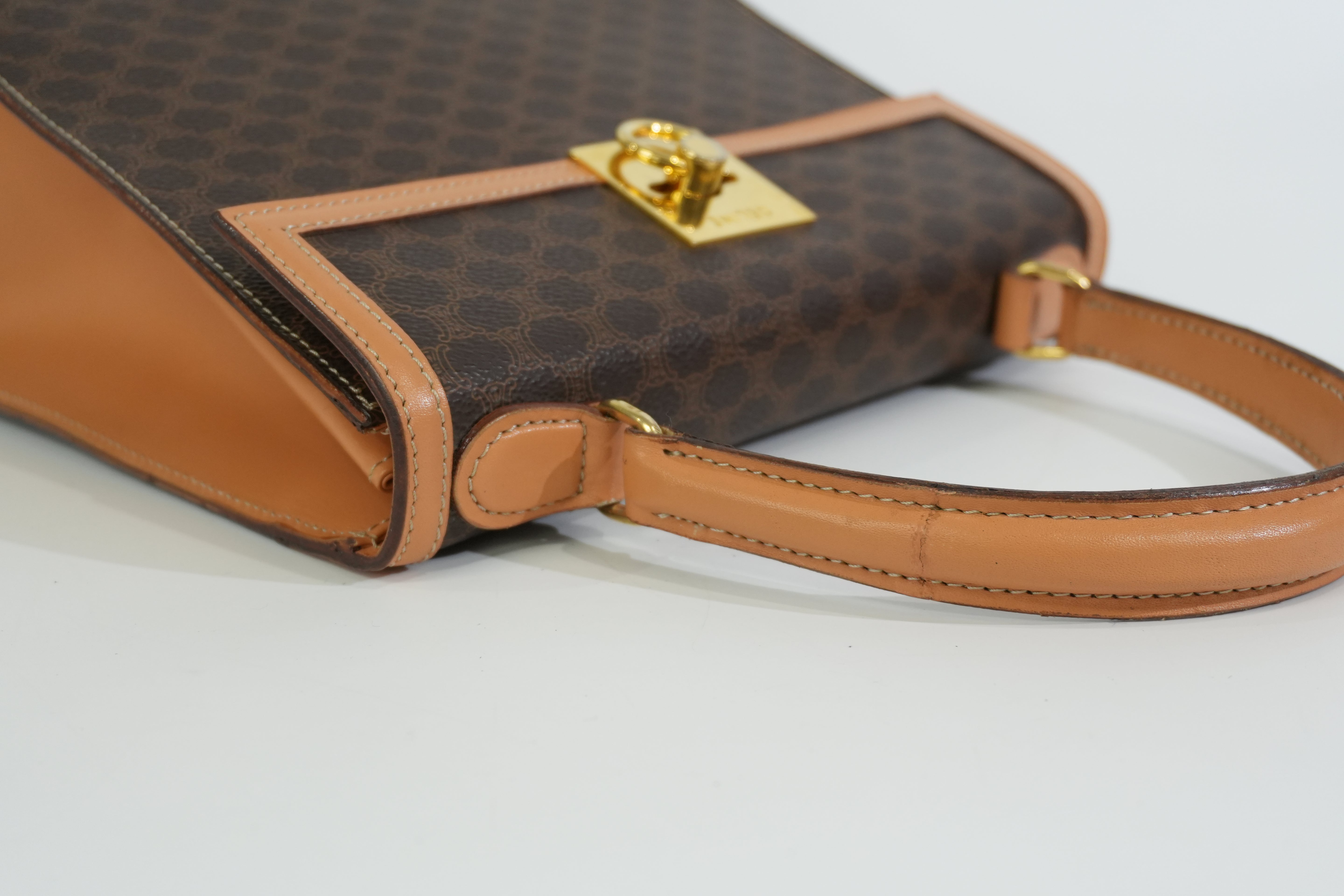 Pre-owned Celine Top Handle Handbag Brown