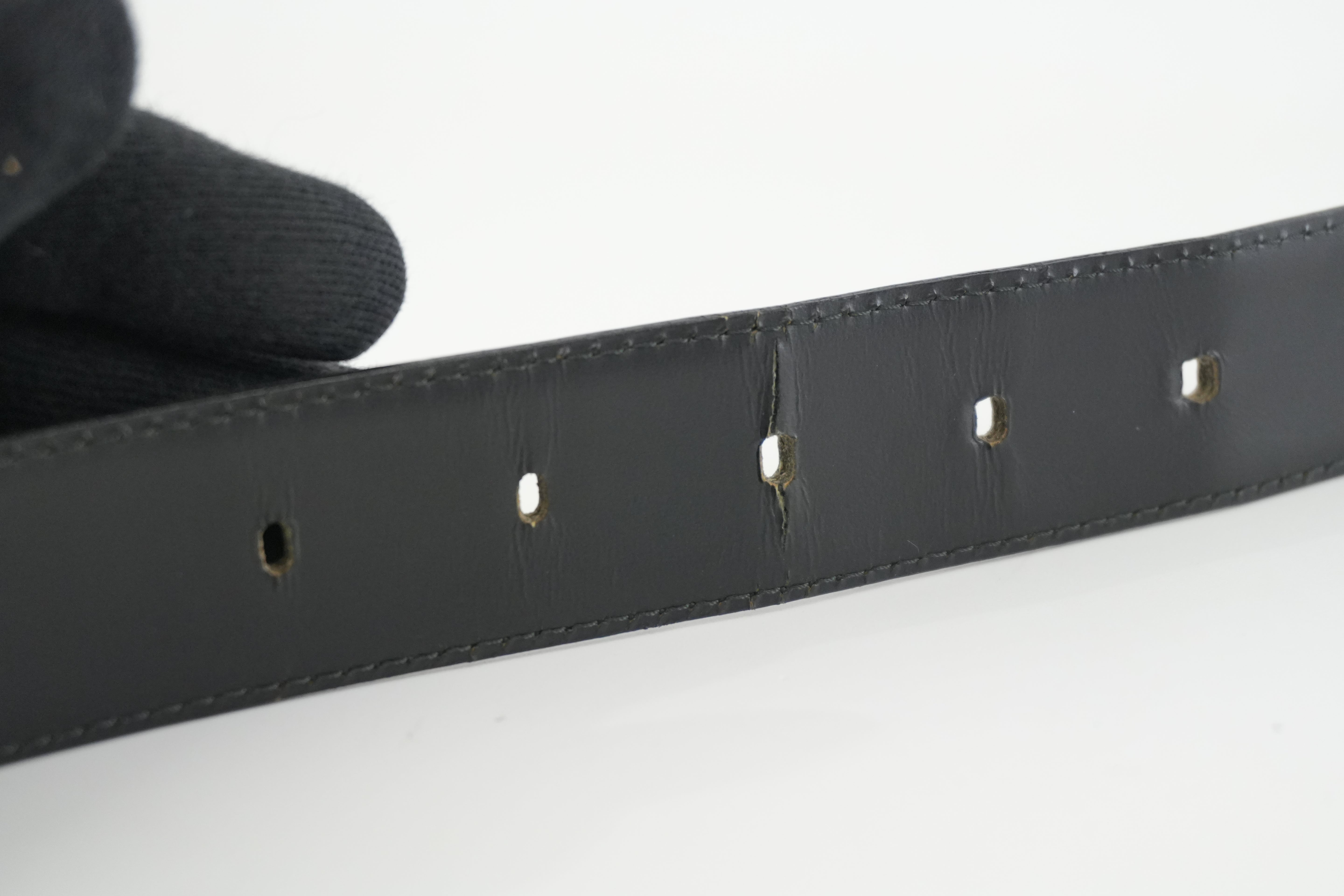 Pre-owned Louis Vuitton Epi Belt Size 110 Black