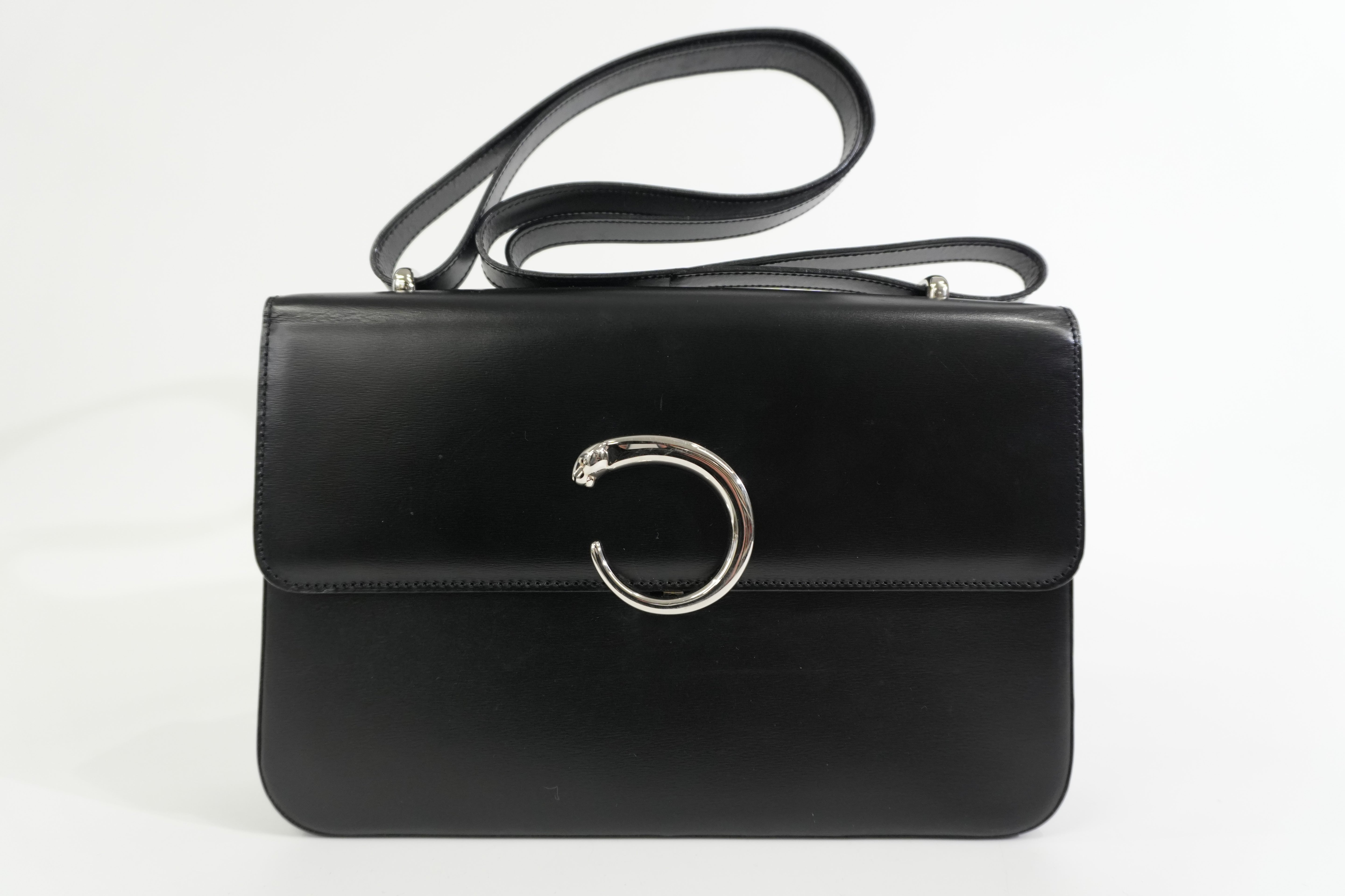 Pre-owned Cartier Panthere Shoulder Bag Black