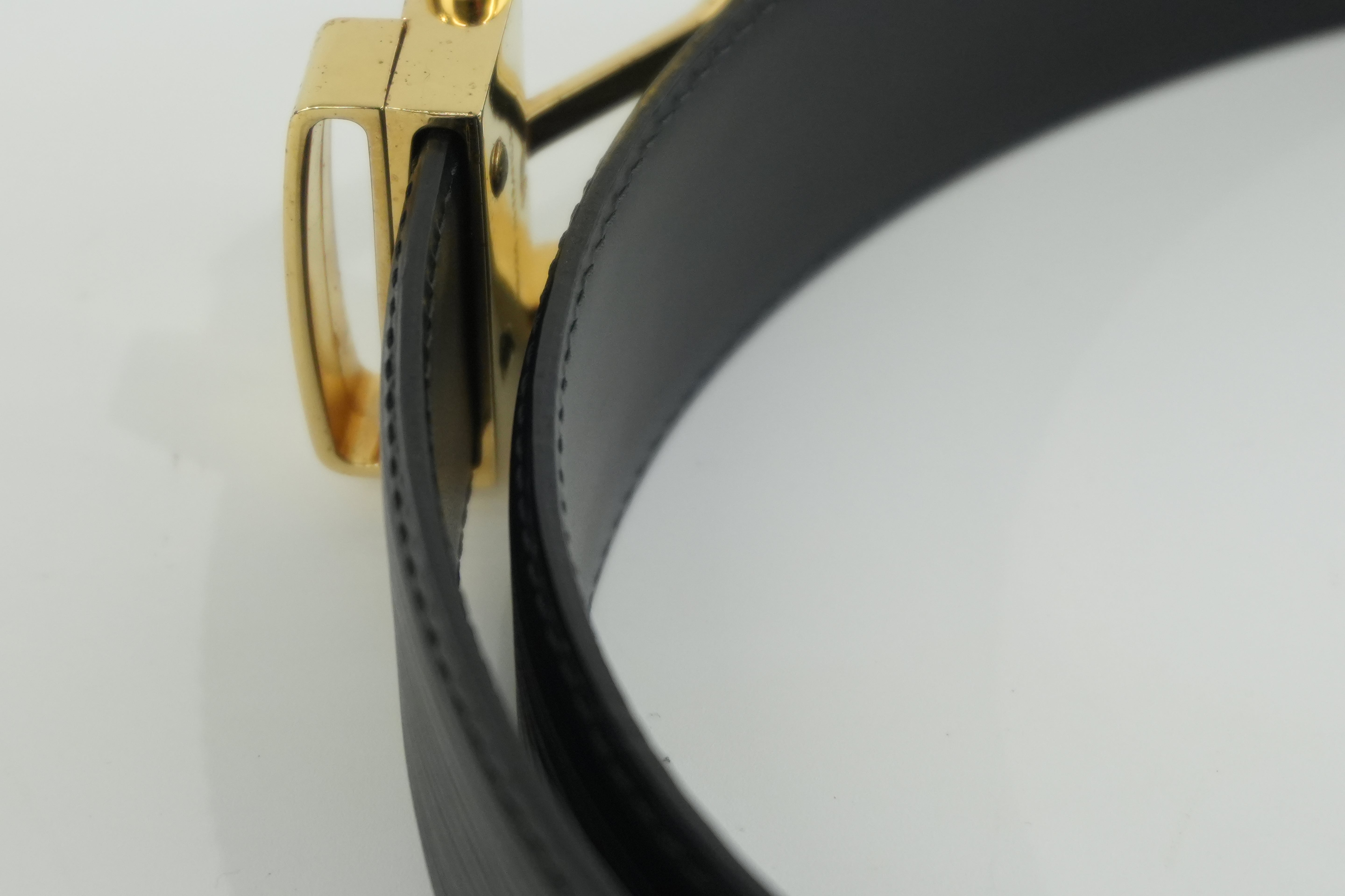 Pre-owned Louis Vuitton Epi Belt Size 110 Black