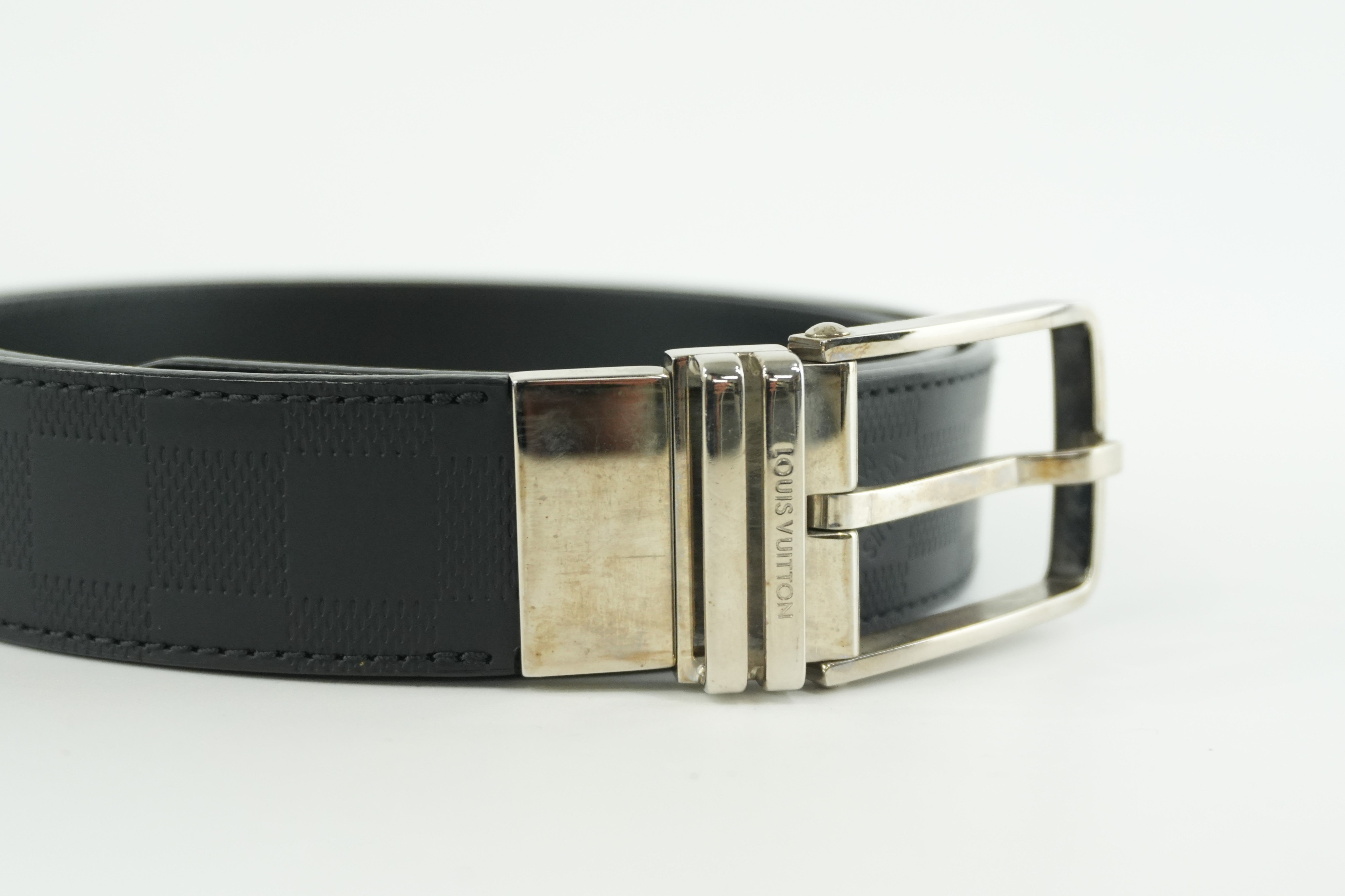 Pre-owned Louis Vuitton Belt Size 95 Black