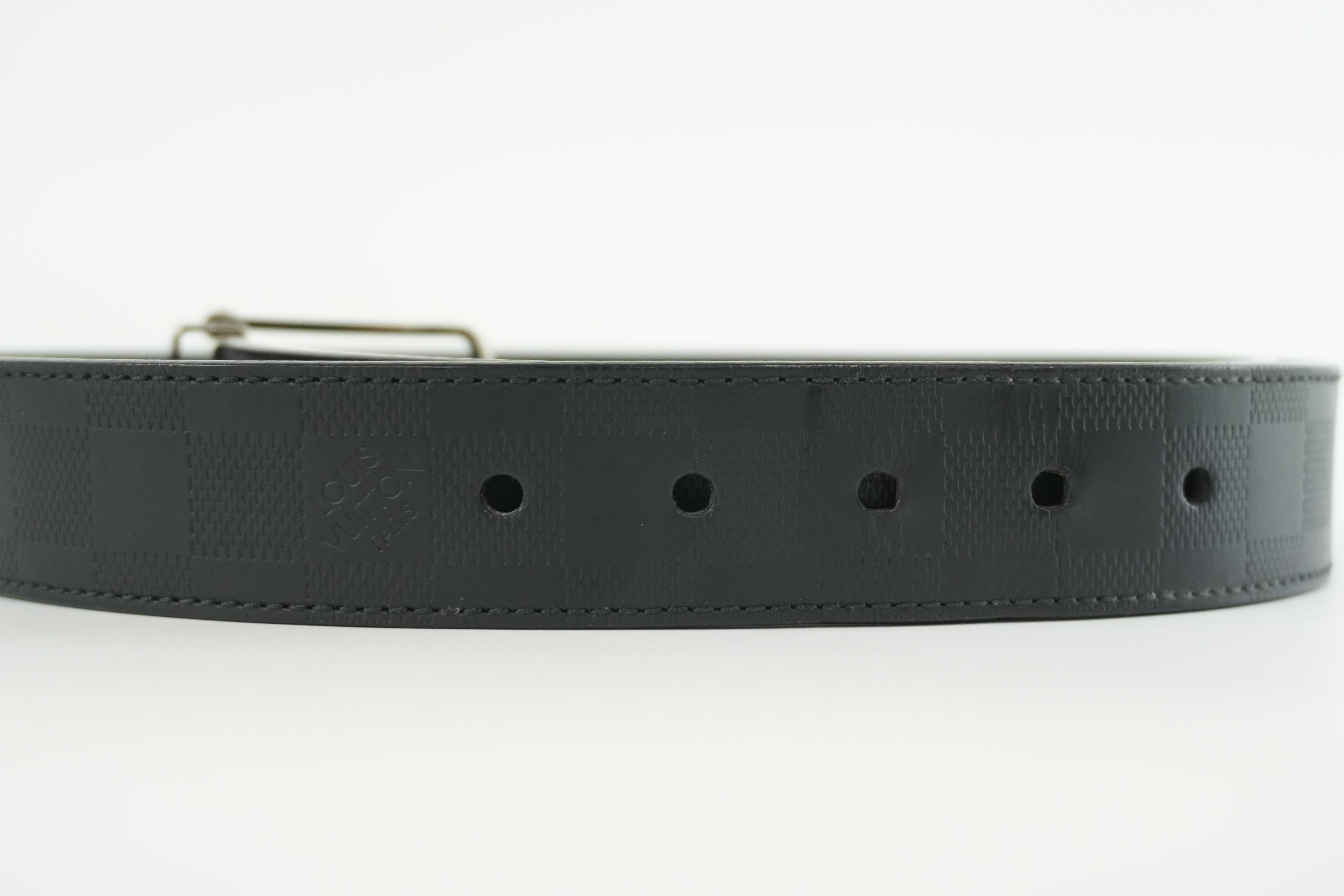 Pre-owned Louis Vuitton Belt Size 95 Black