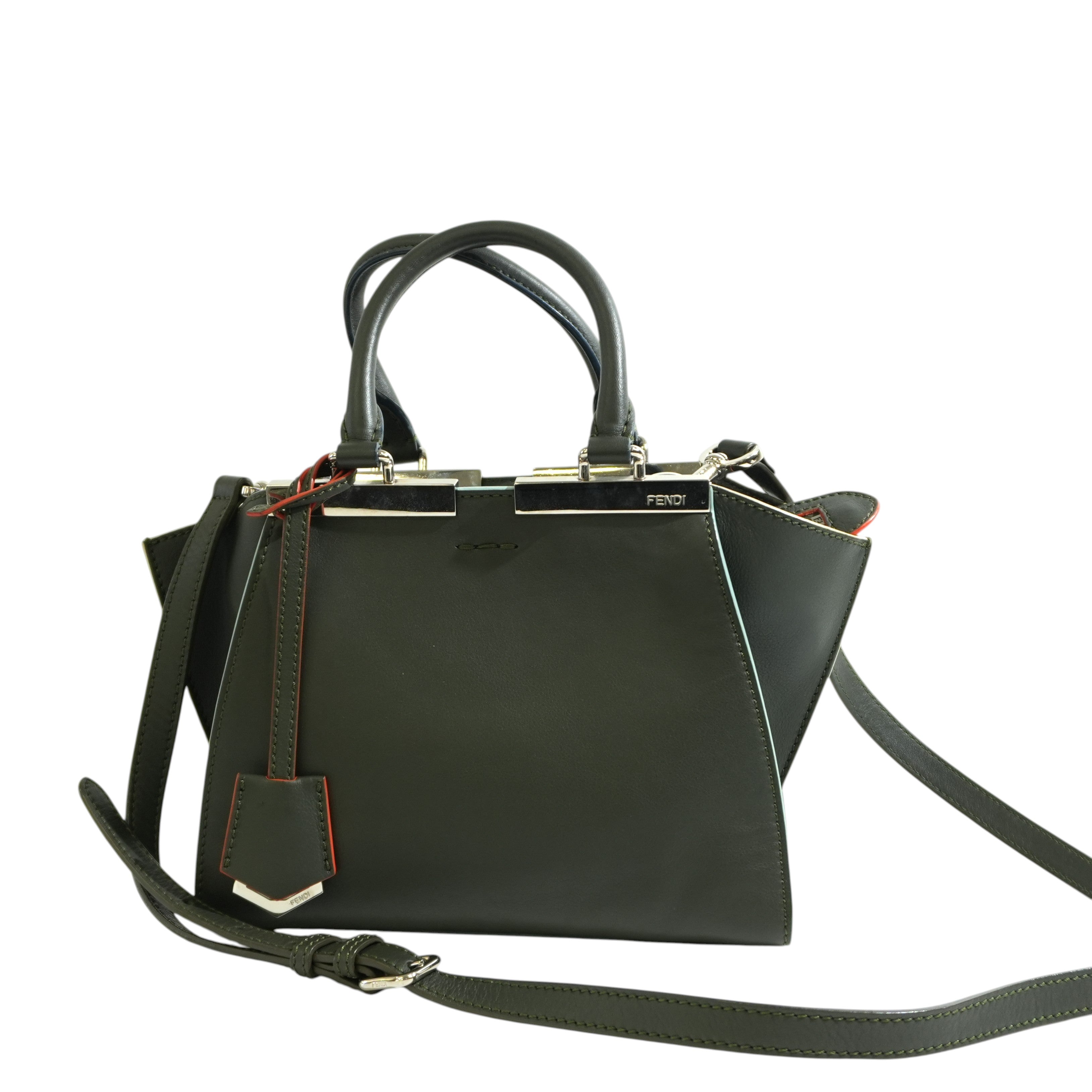 Pre-owned Fendi Petite 3 Jours Tote Bag Dark Green