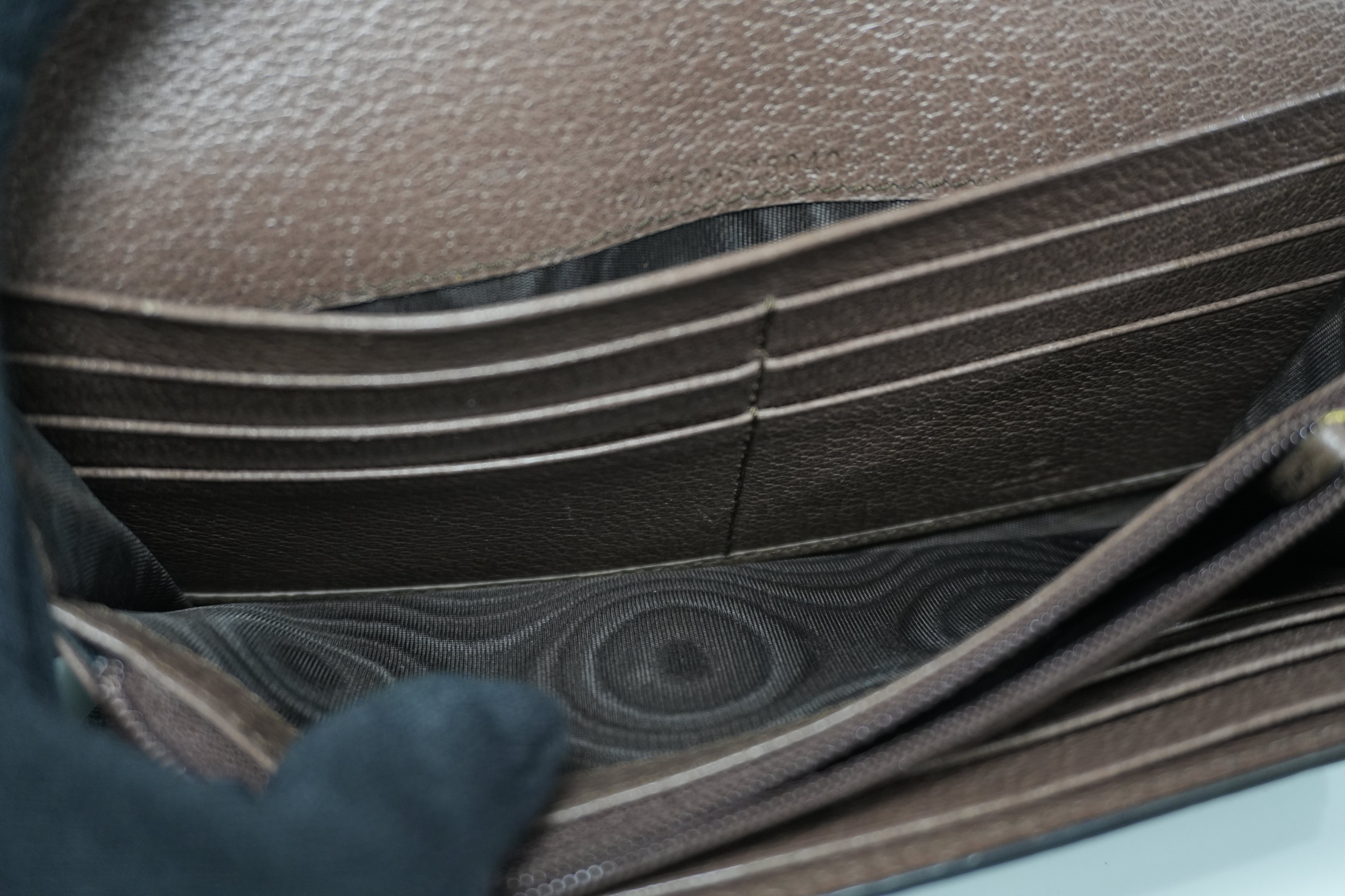 Pre-owned Gucci Ophidia Long Wallet Brown