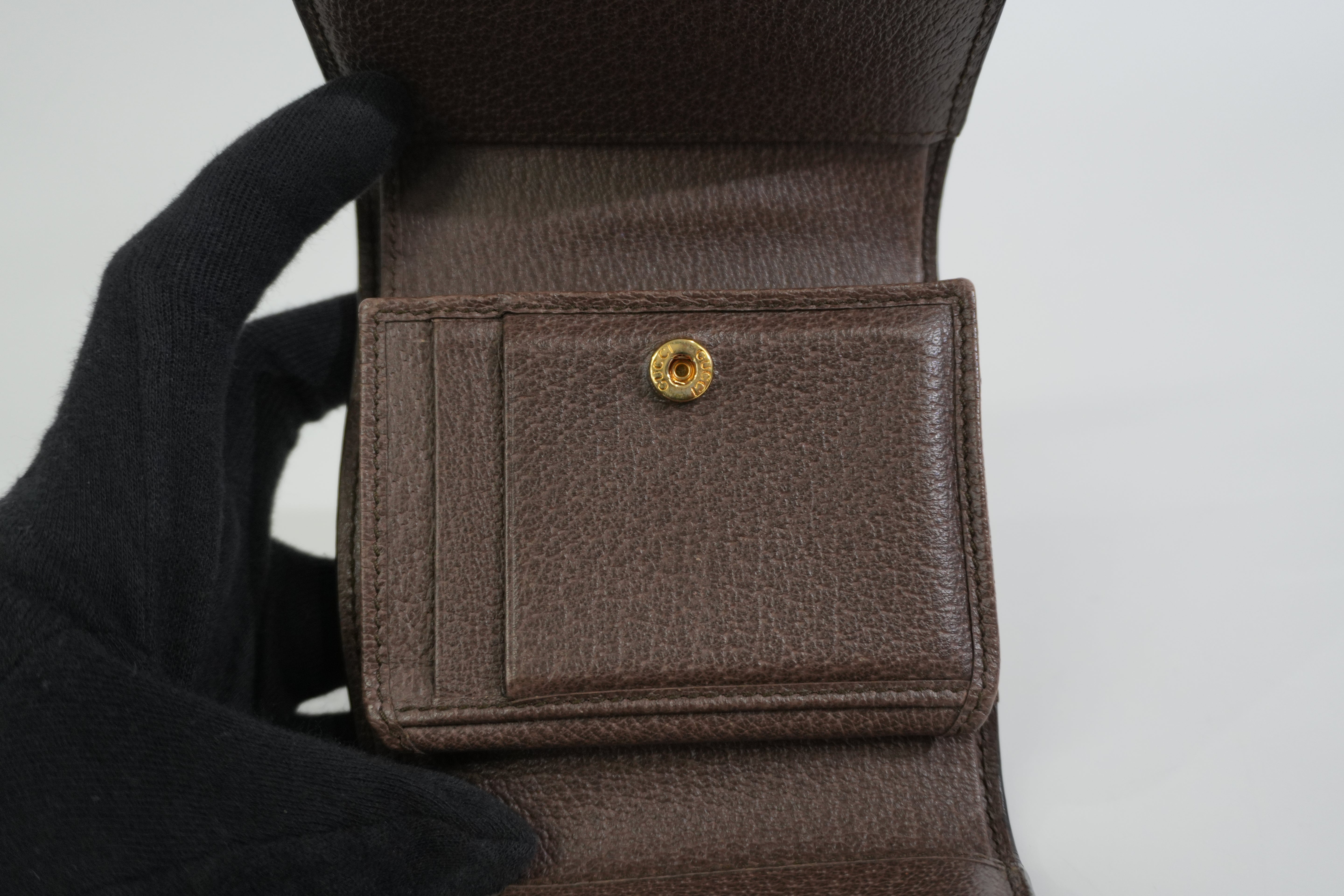 Pre-owned Gucci Ophidia Trifold Wallet Brown