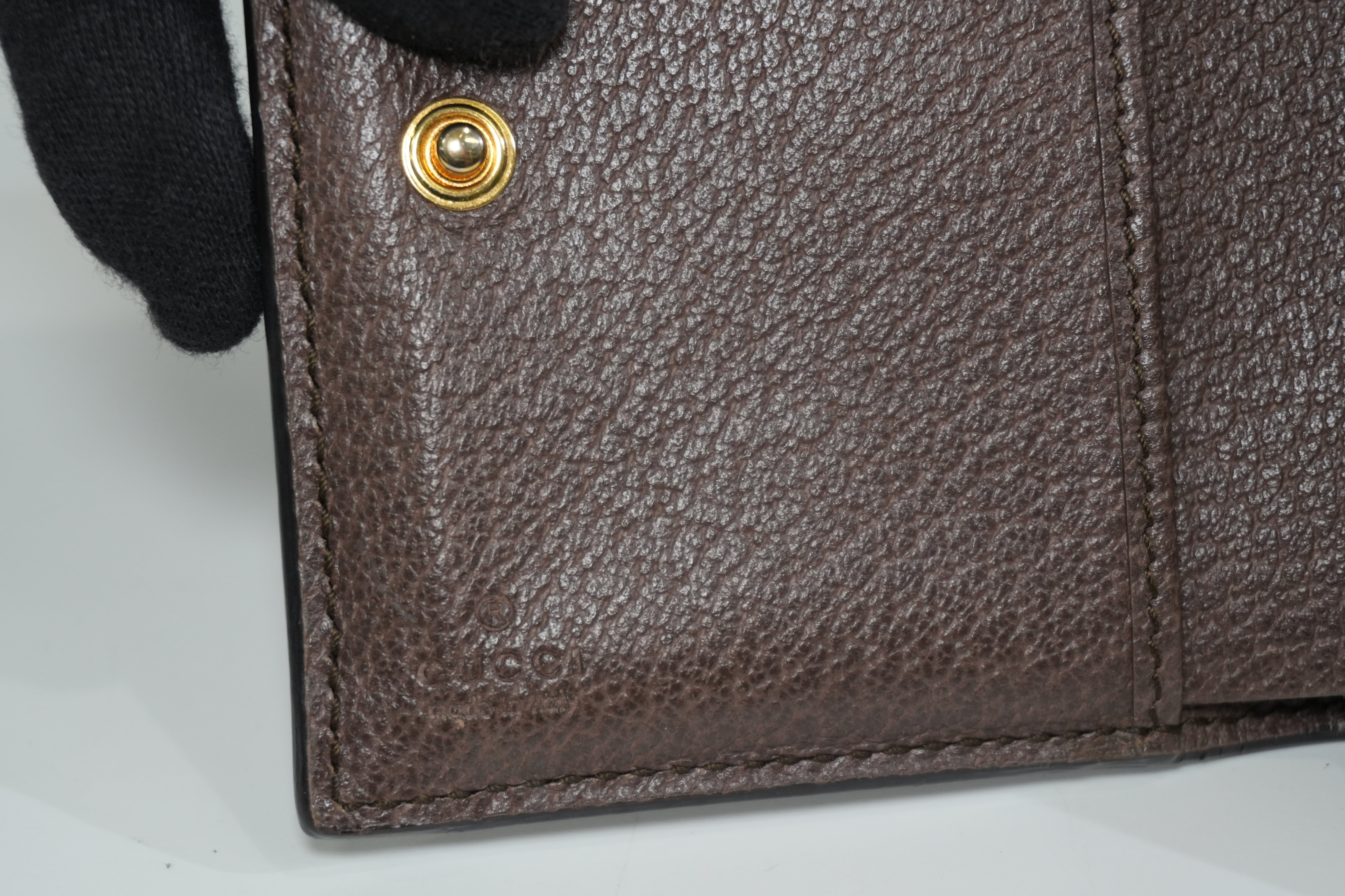 Pre-owned Gucci Ophidia Trifold Wallet Brown