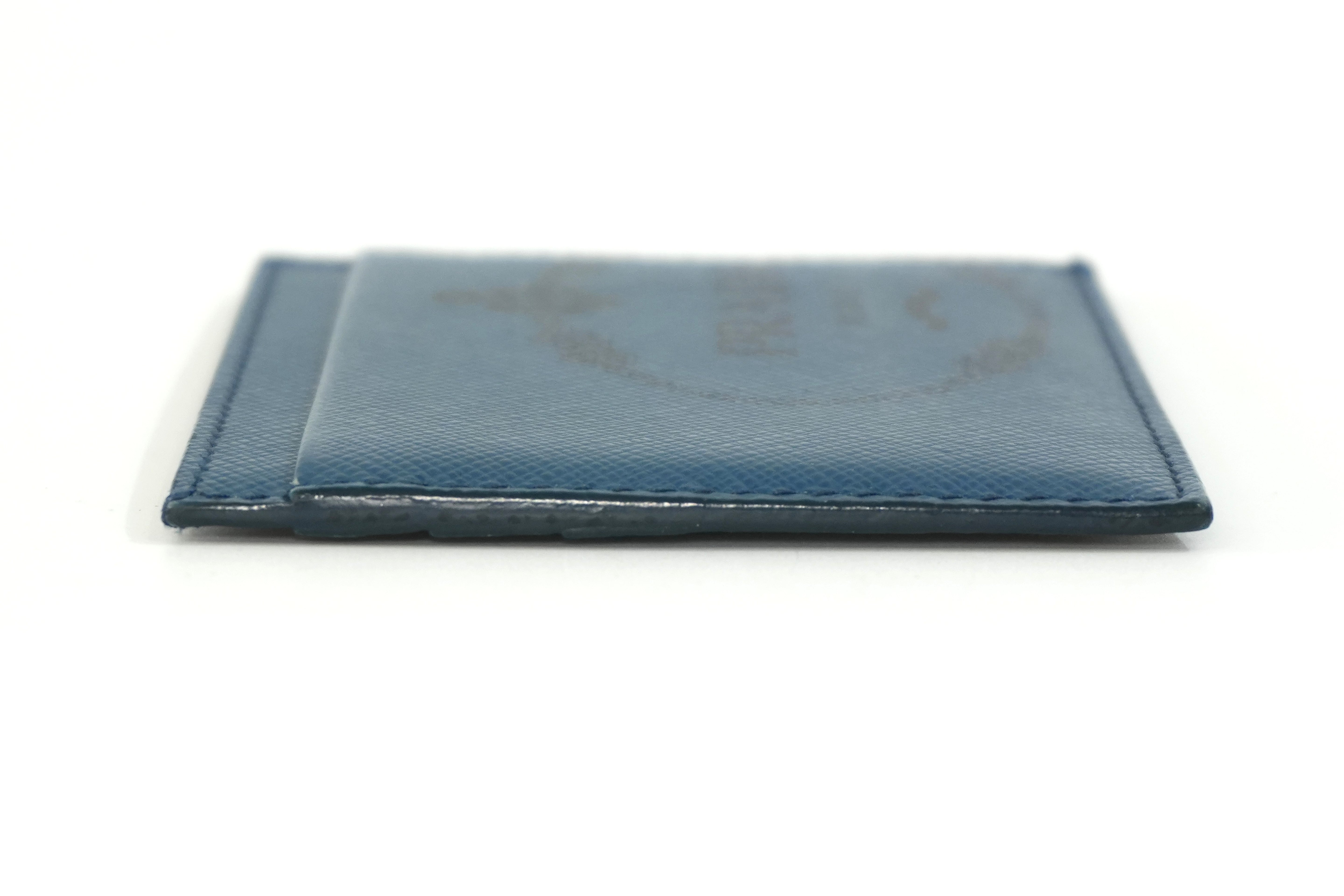Pre-owned Prada Leather Card Case Blue