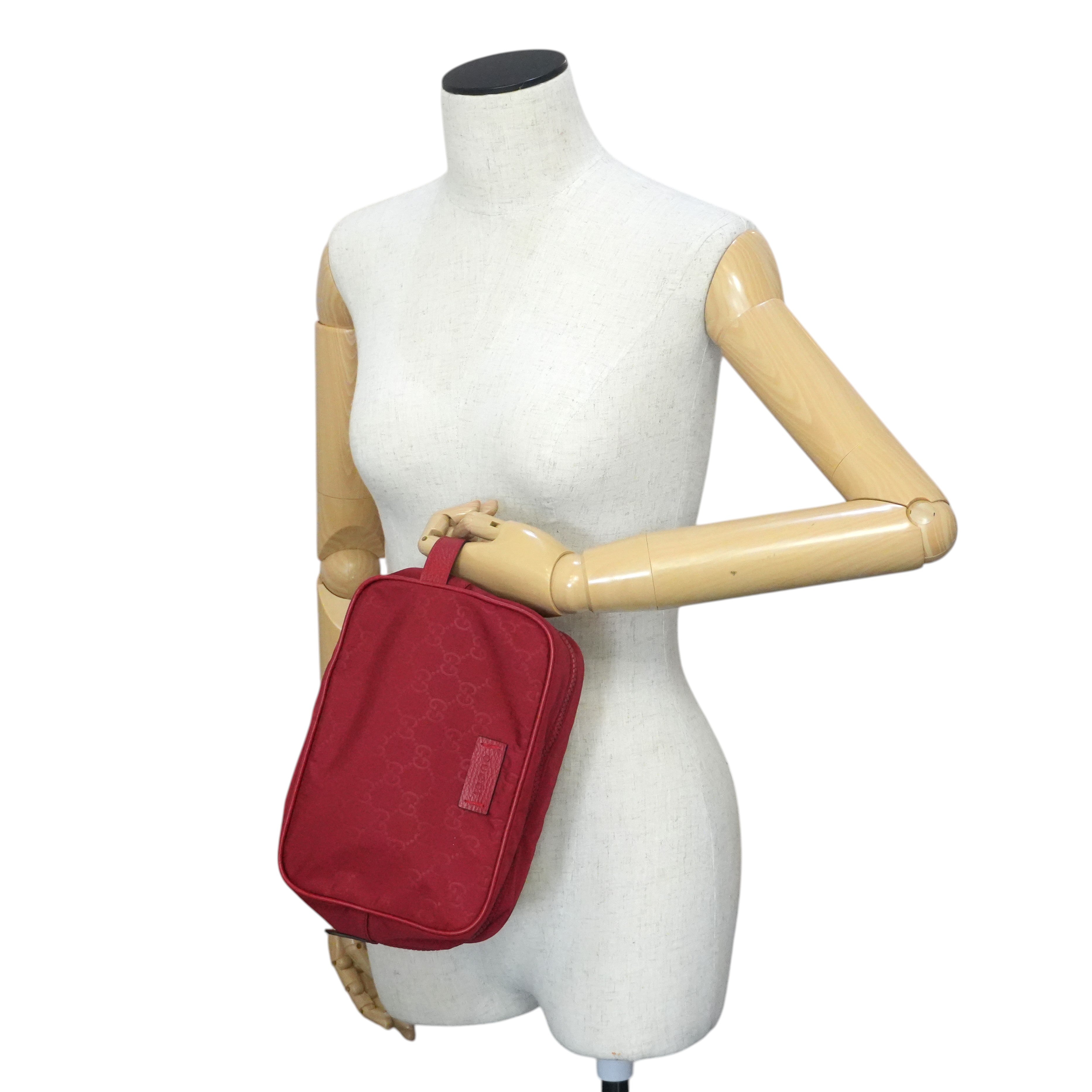 Pre-owned Gucci Guccisima Clutch Bag Red