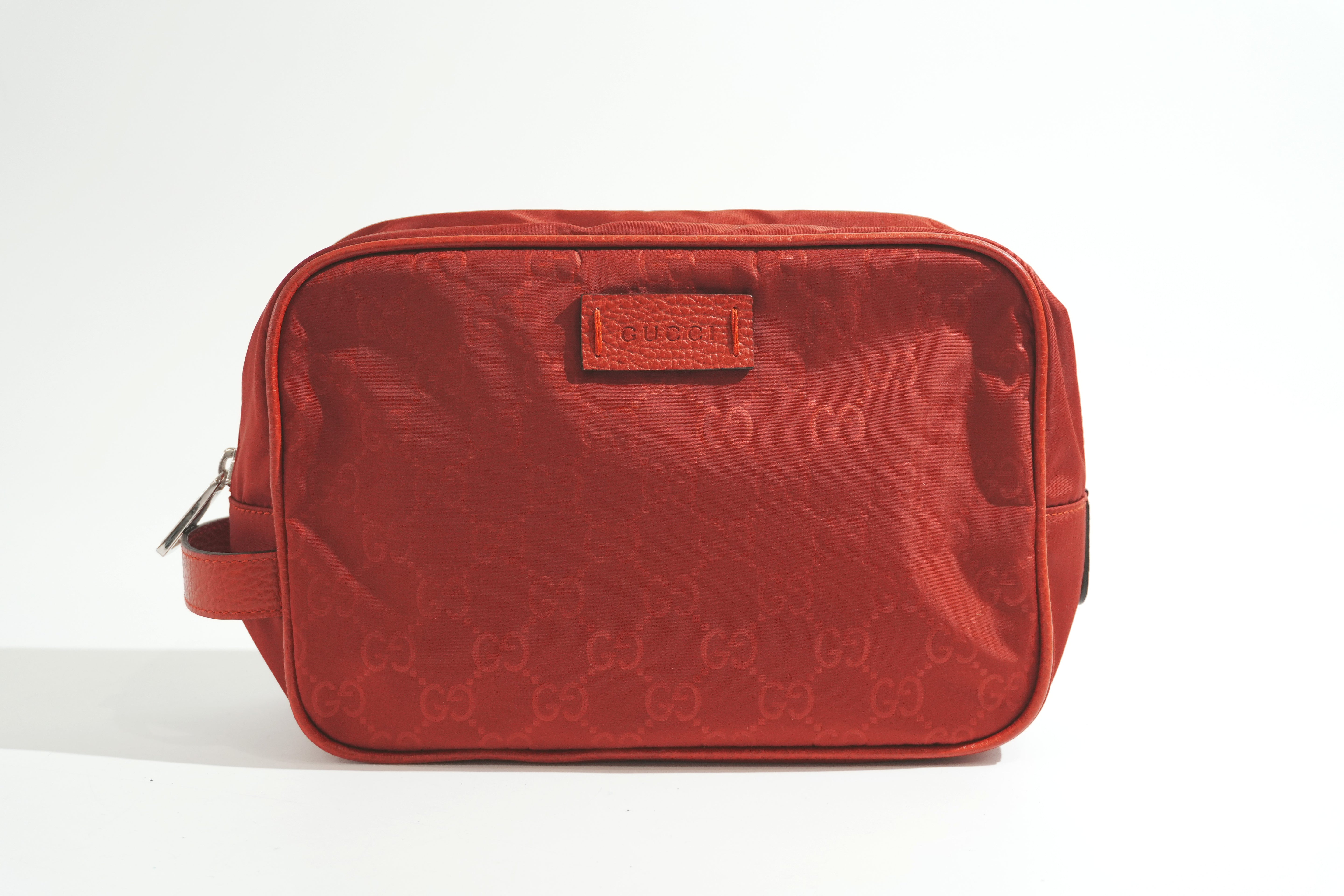 Pre-owned Gucci Guccisima Clutch Bag Red