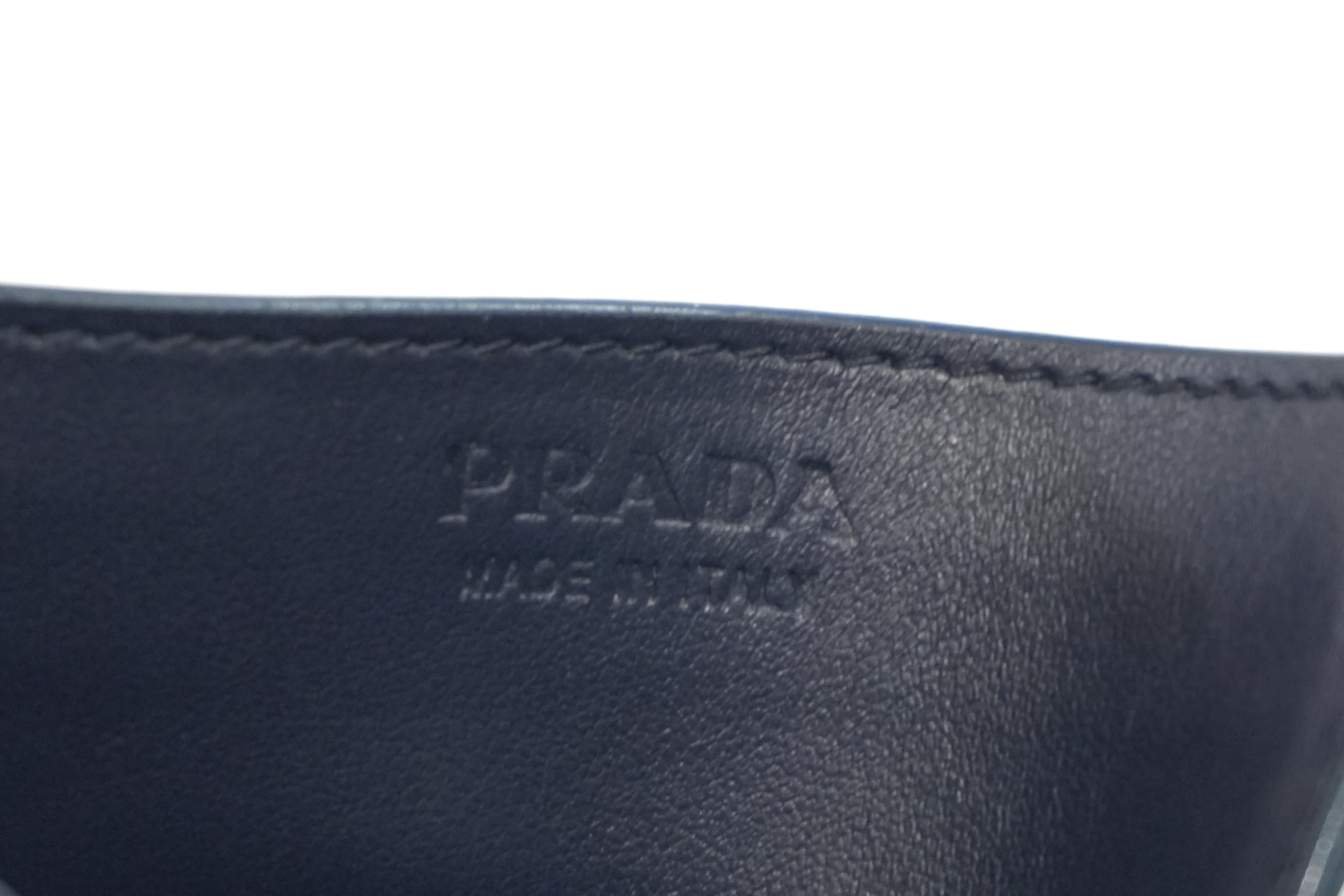 Pre-owned Prada Leather Card Case Blue