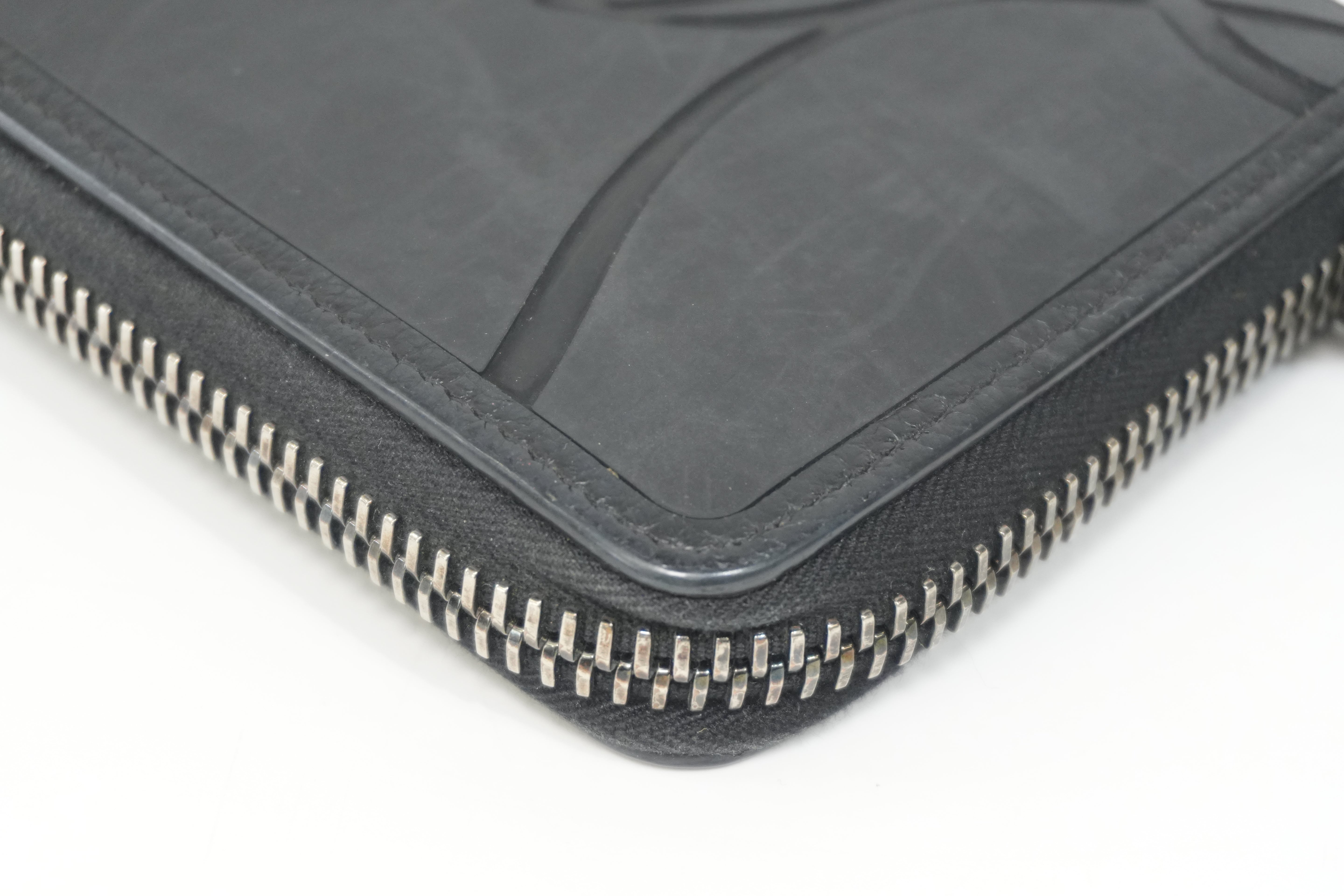 Pre-owned Louboutin Leather Zippy Long Wallet Black