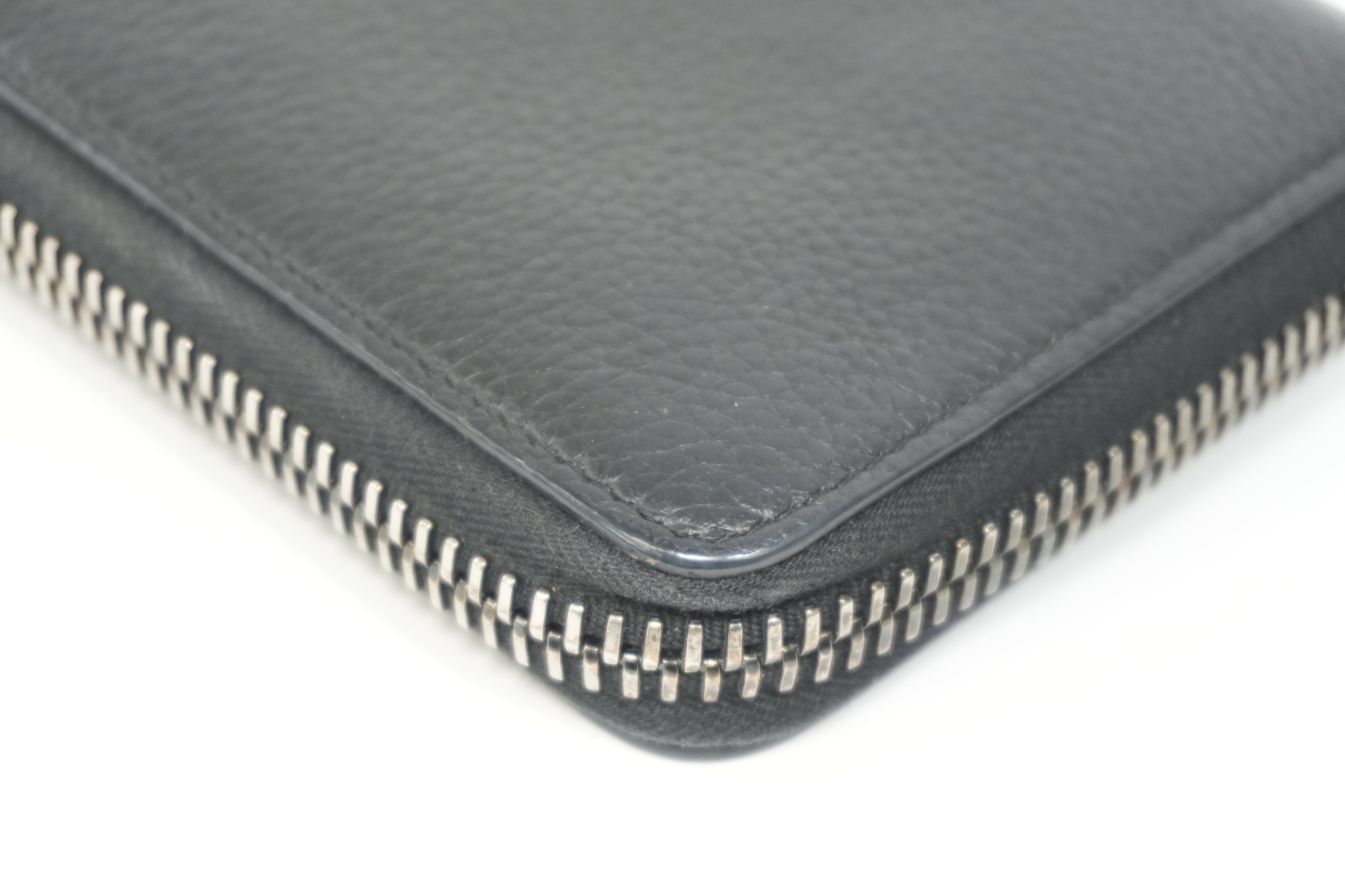 Pre-owned Louboutin Leather Zippy Long Wallet Black