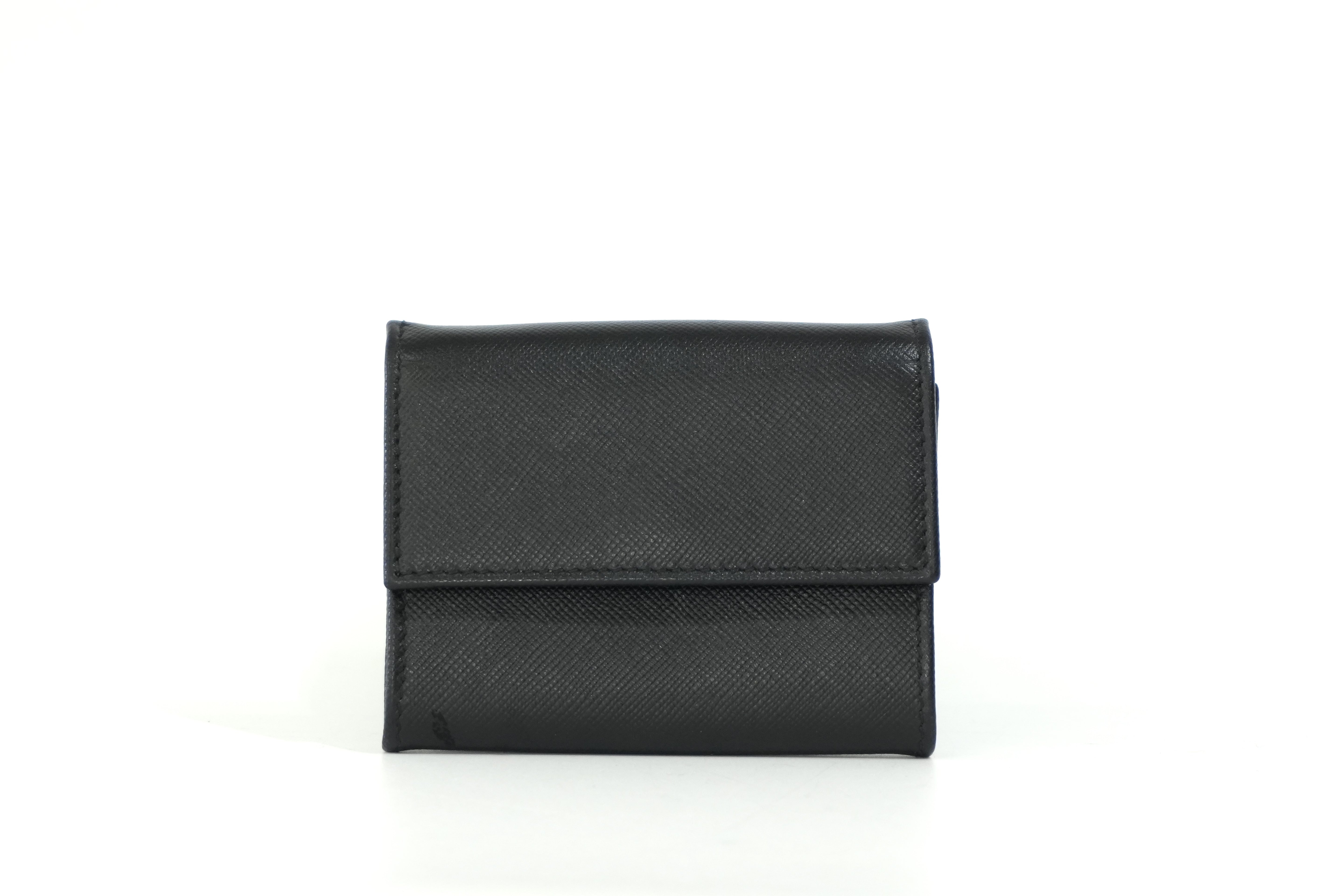 Pre-owned Prada Leather Coin Case Black