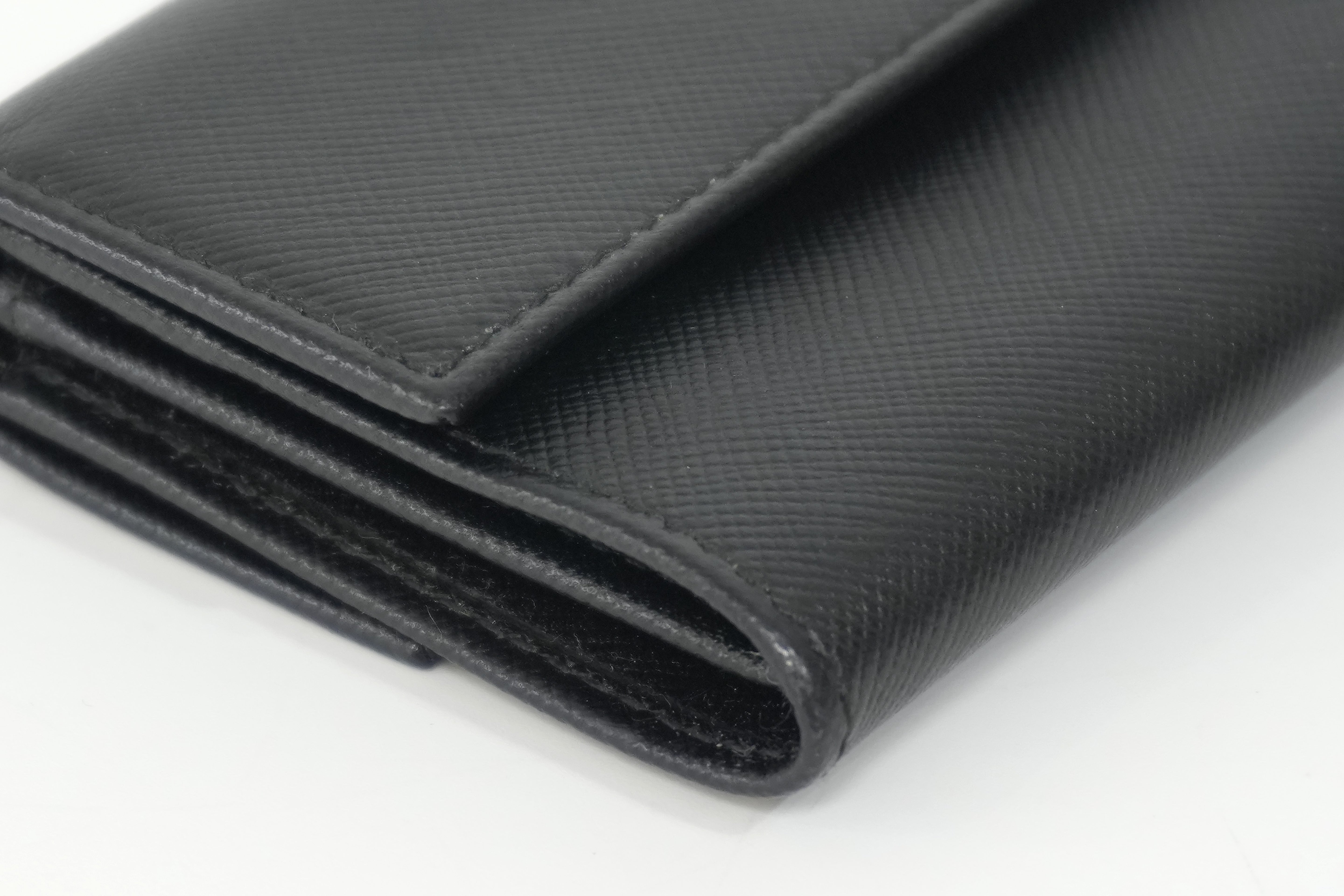 Pre-owned Prada Leather Coin Case Black