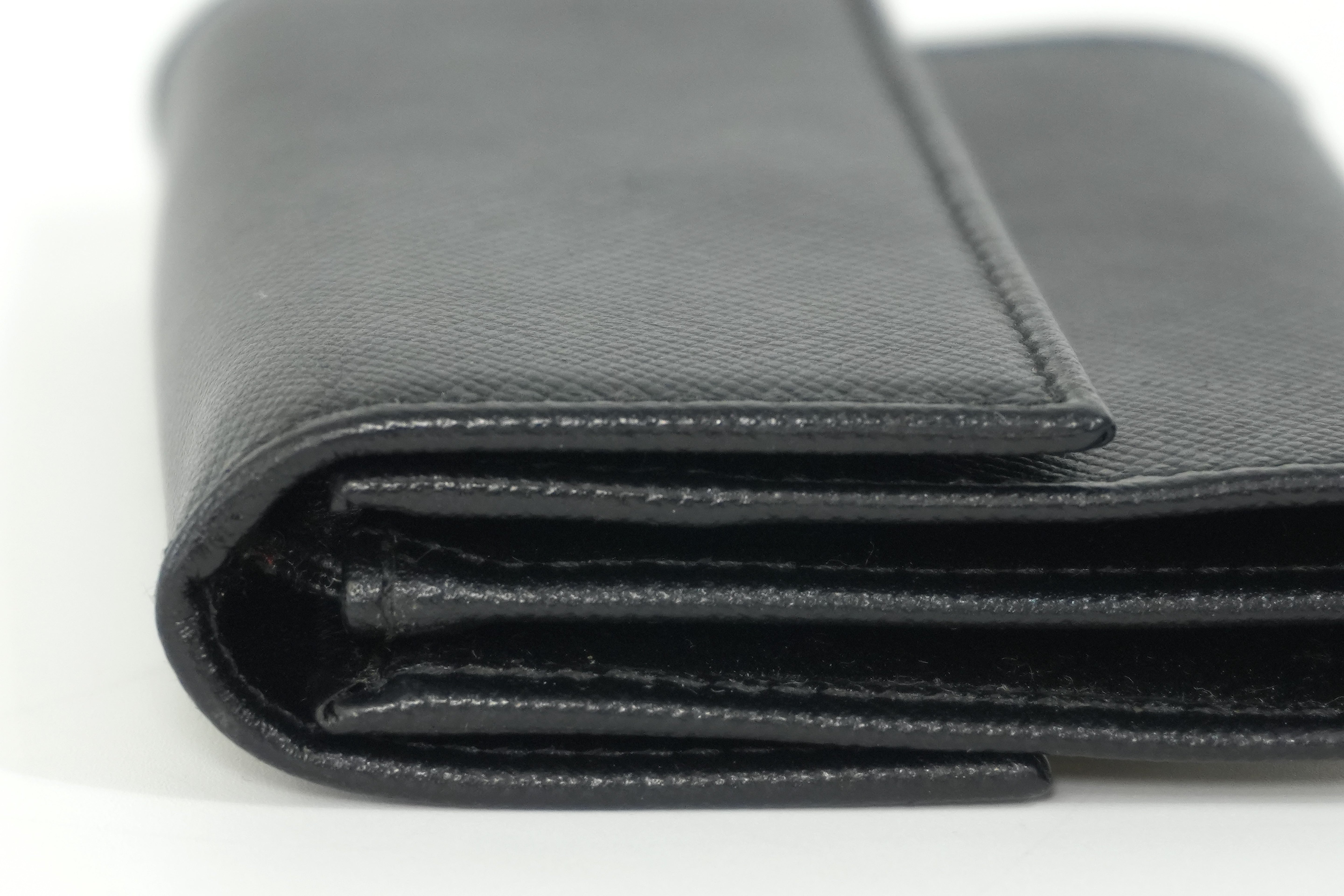 Pre-owned Prada Leather Coin Case Black
