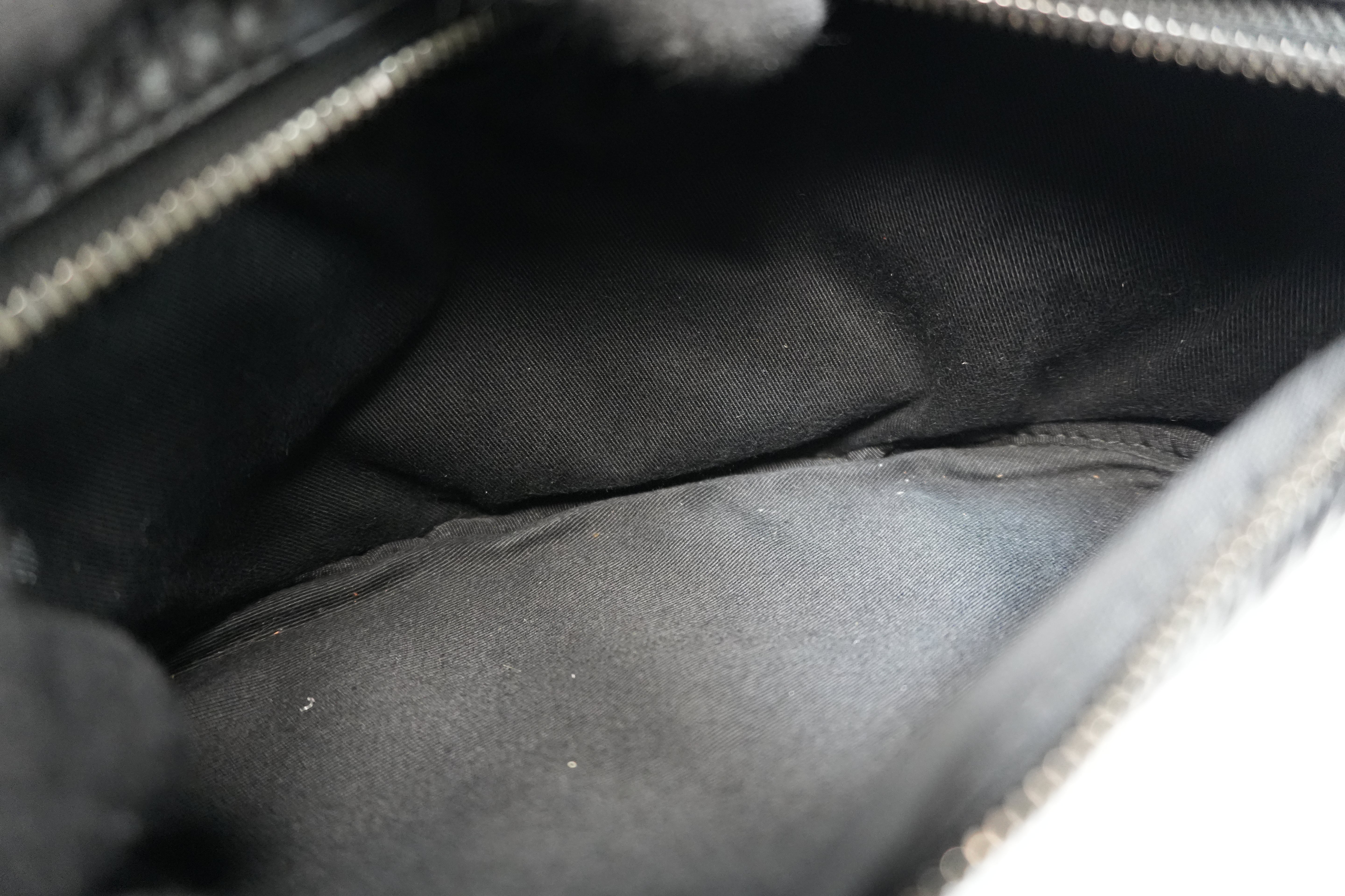 MCM Waist Bag Black Canvas Black Used