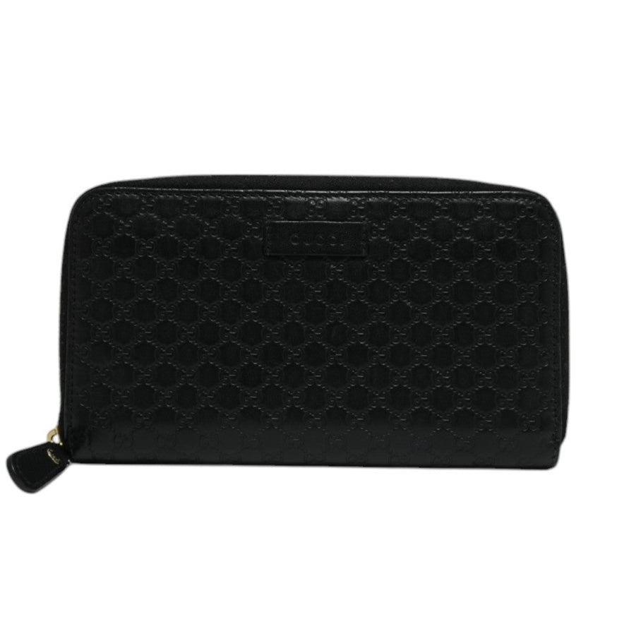 Gucci Micro Guccisima Zippy Wallet Black Leather Used