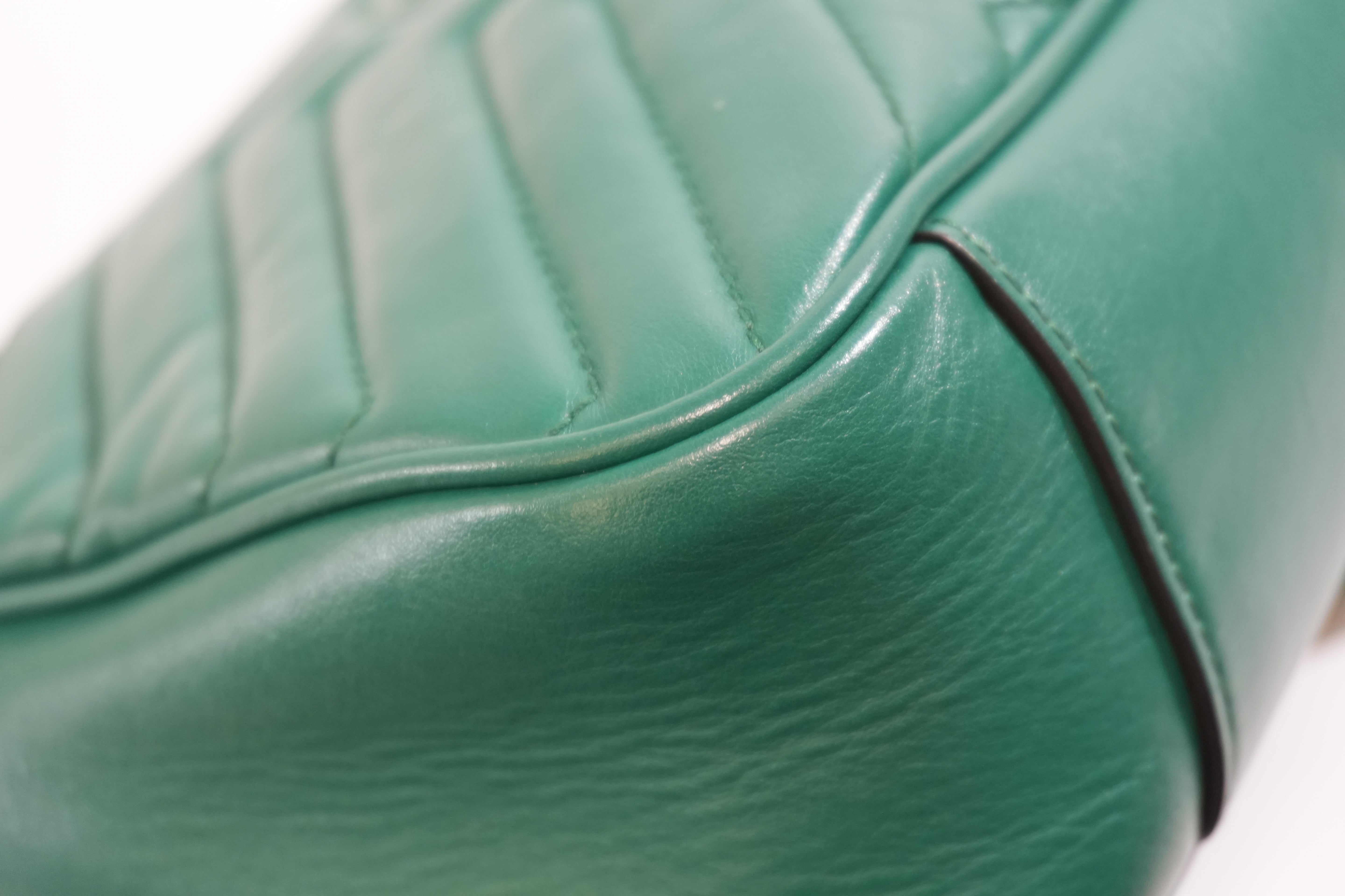 Pre-owned Gucci Marmont Chain Crossbody Bag Green