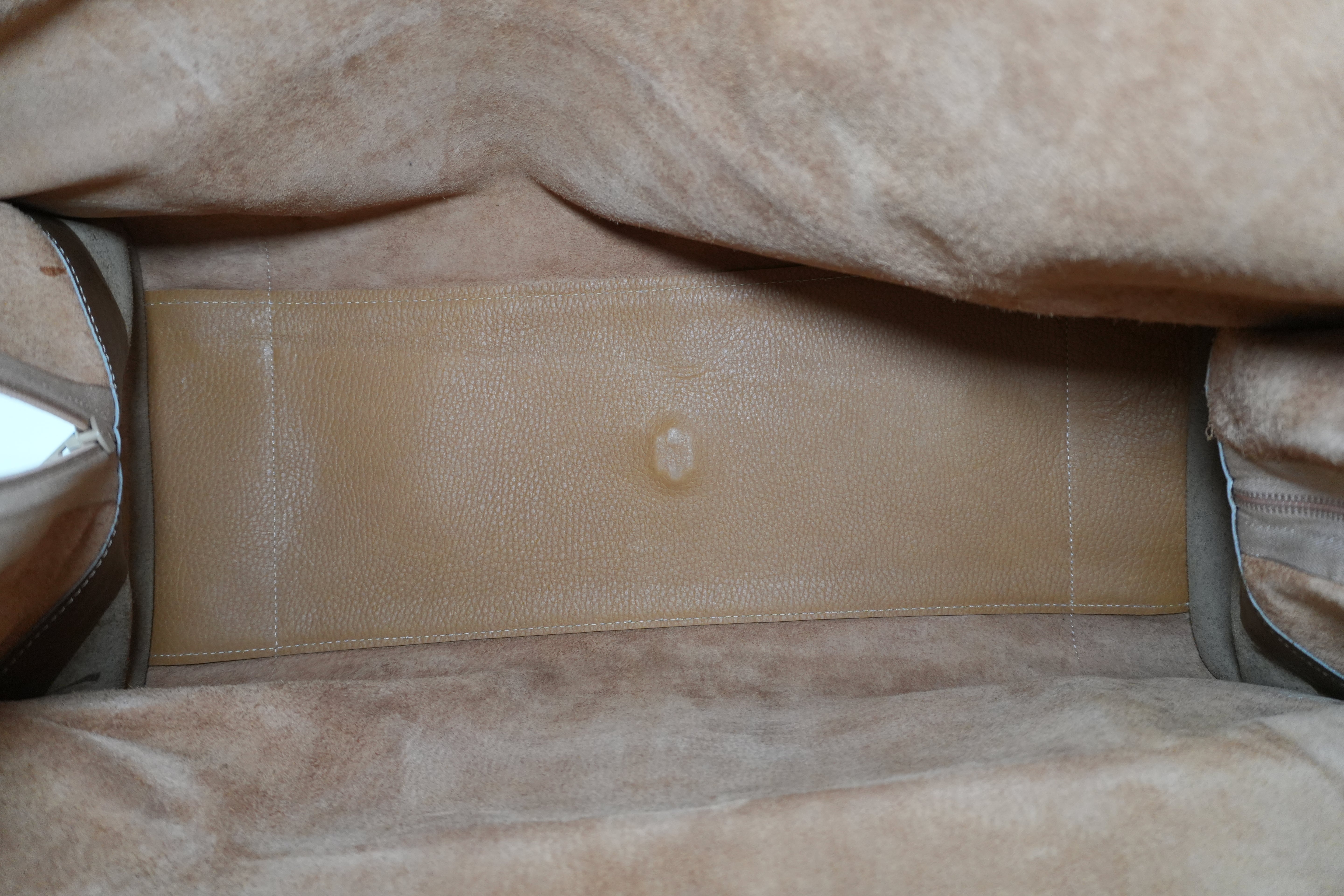 Pre-owned Loewe Amazona 50 Anagram Boston Travel Bag Beige