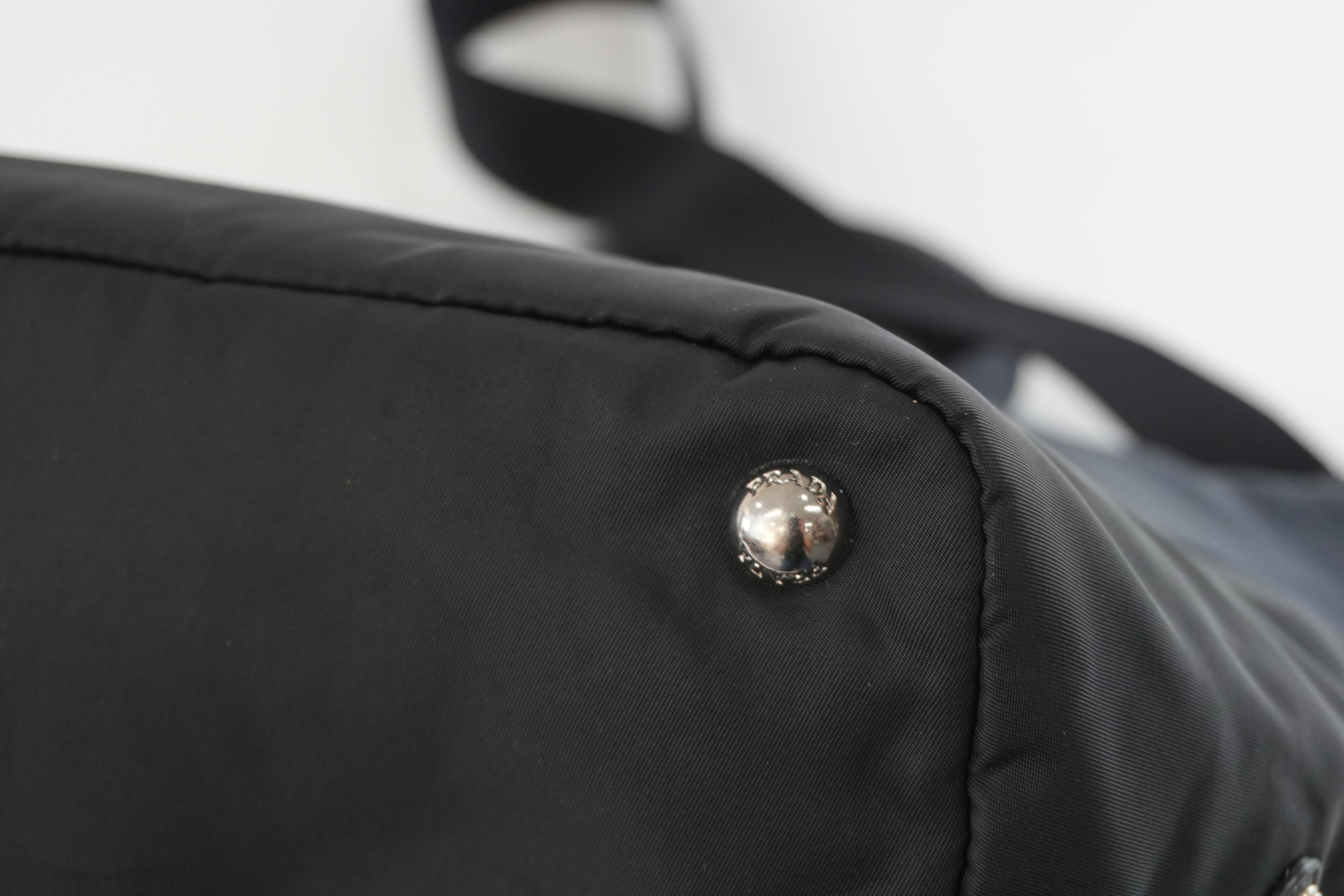 Prada Two Way Shoulder Bag Nylon Black and Blue Used