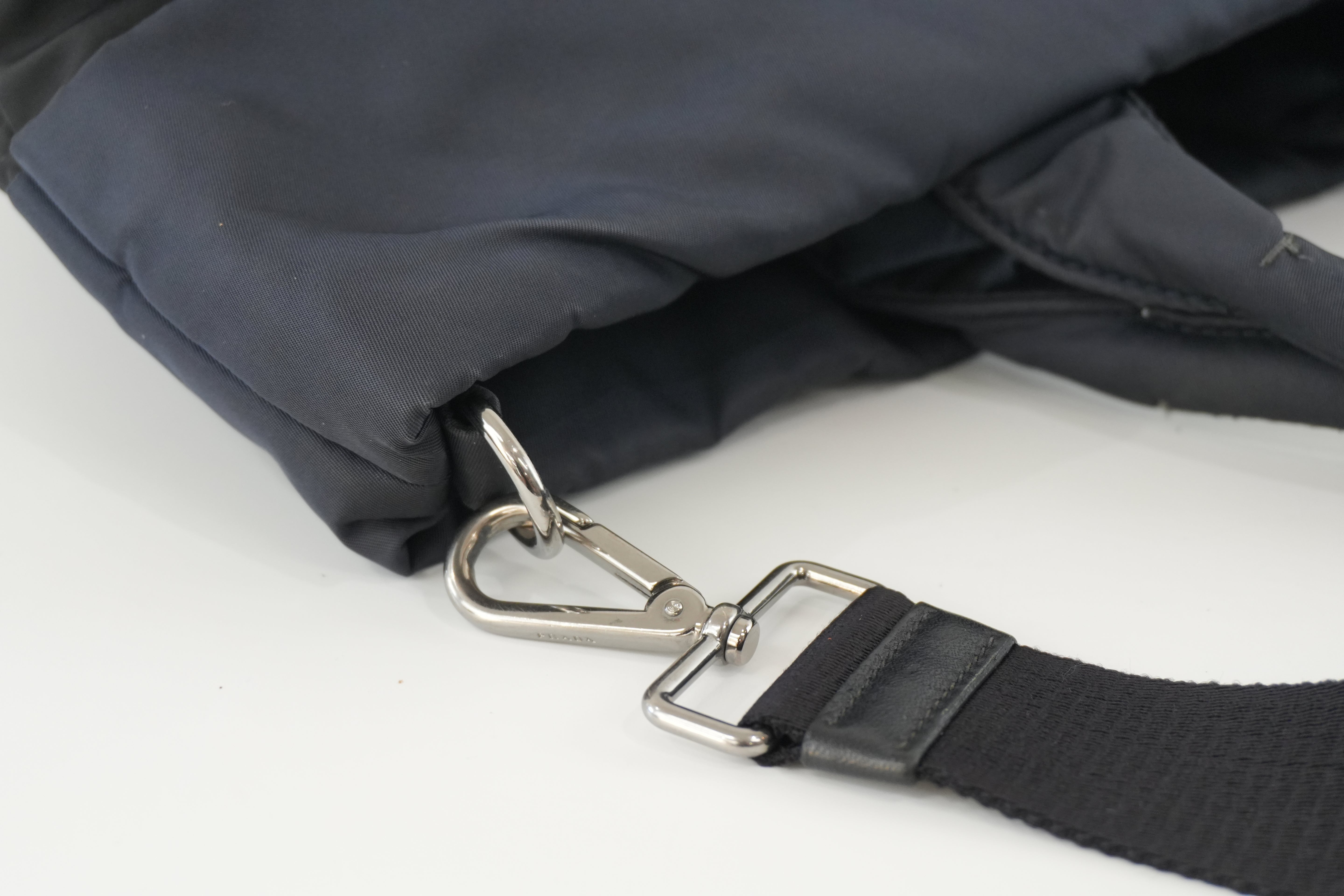 Prada Two Way Shoulder Bag Nylon Black and Blue Used