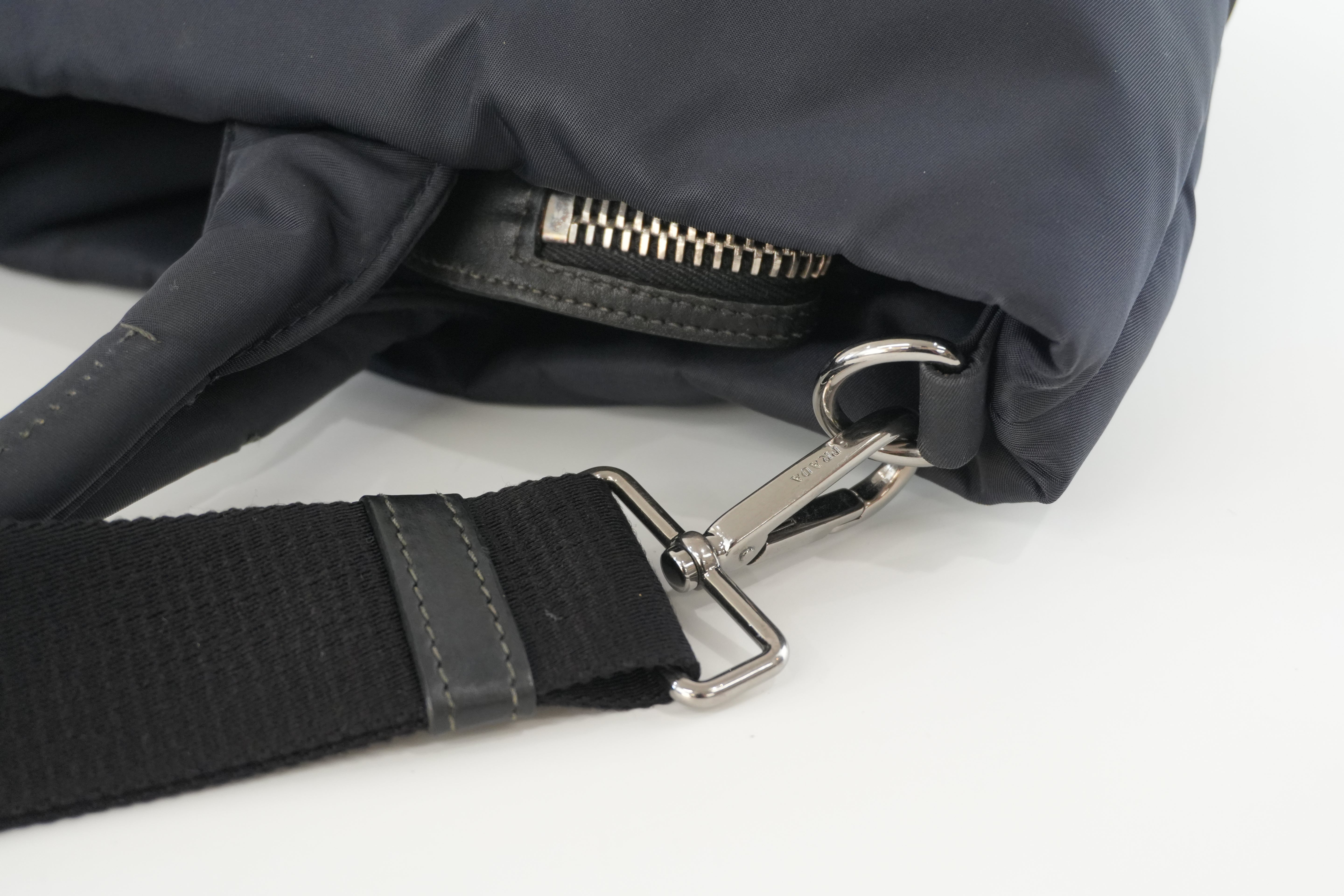 Prada Two Way Shoulder Bag Nylon Black and Blue Used