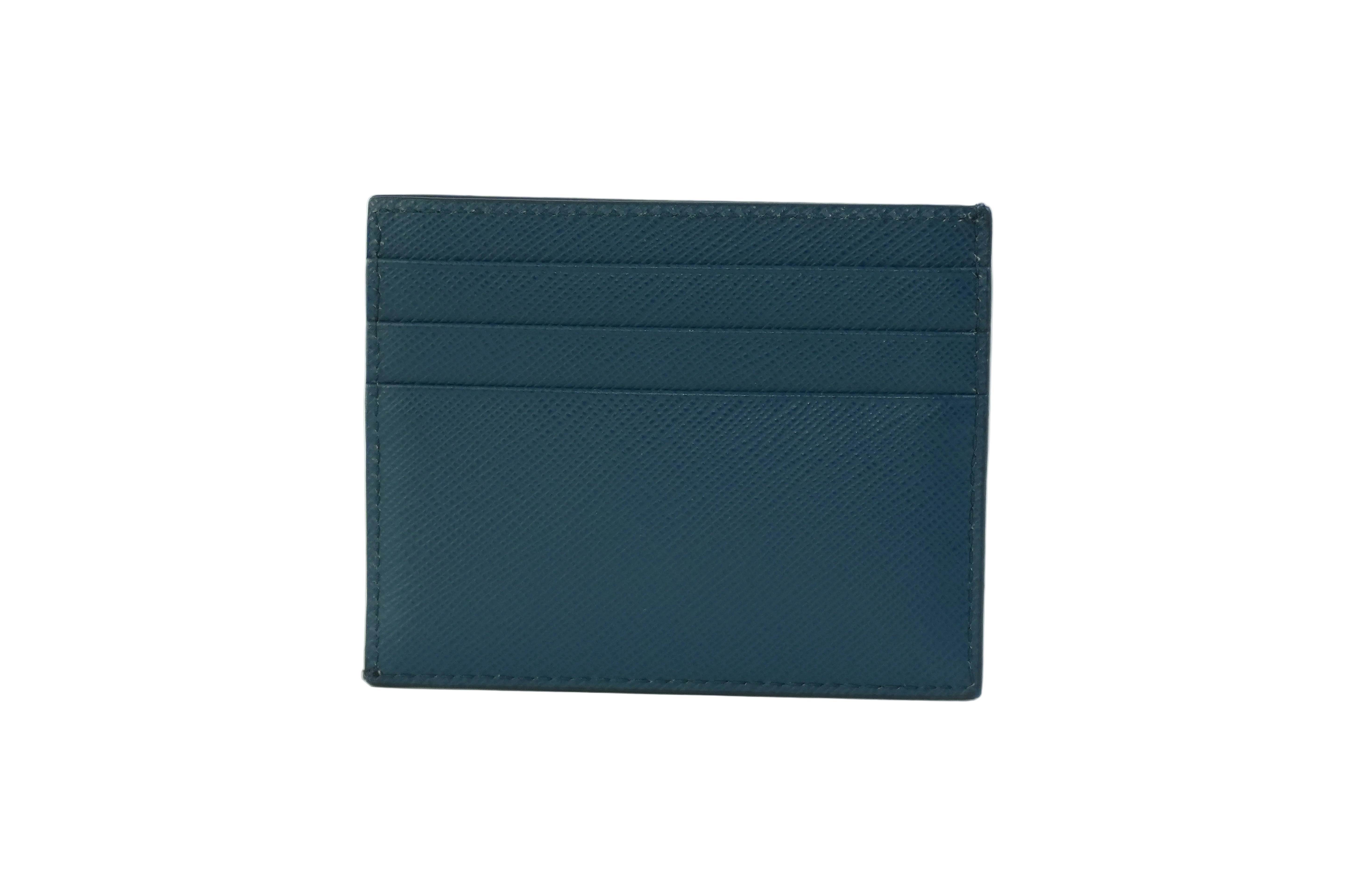 Pre-owned Prada Leather Card Case Blue