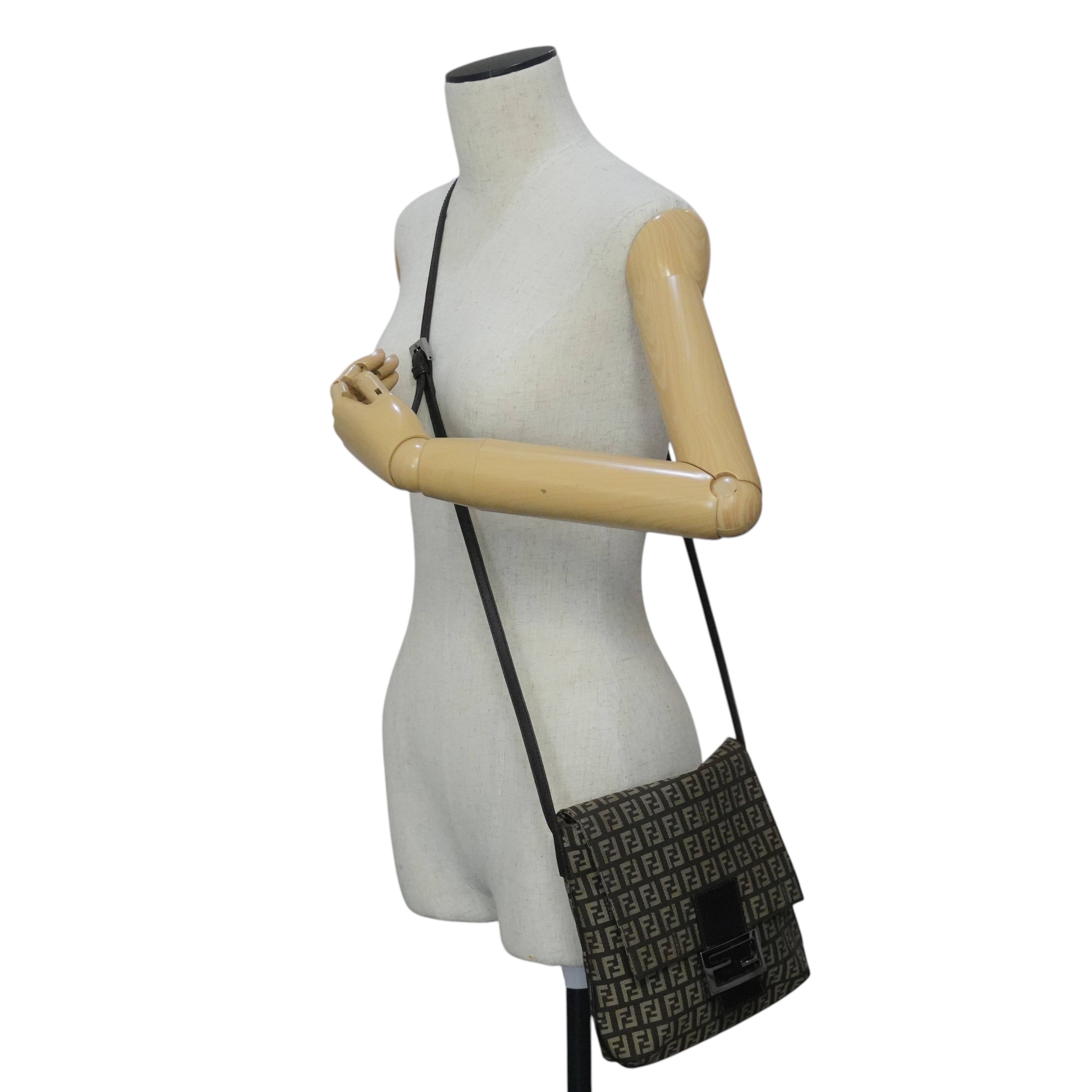Pre-owned Fendi Zuchino Shoulder Bag Brown