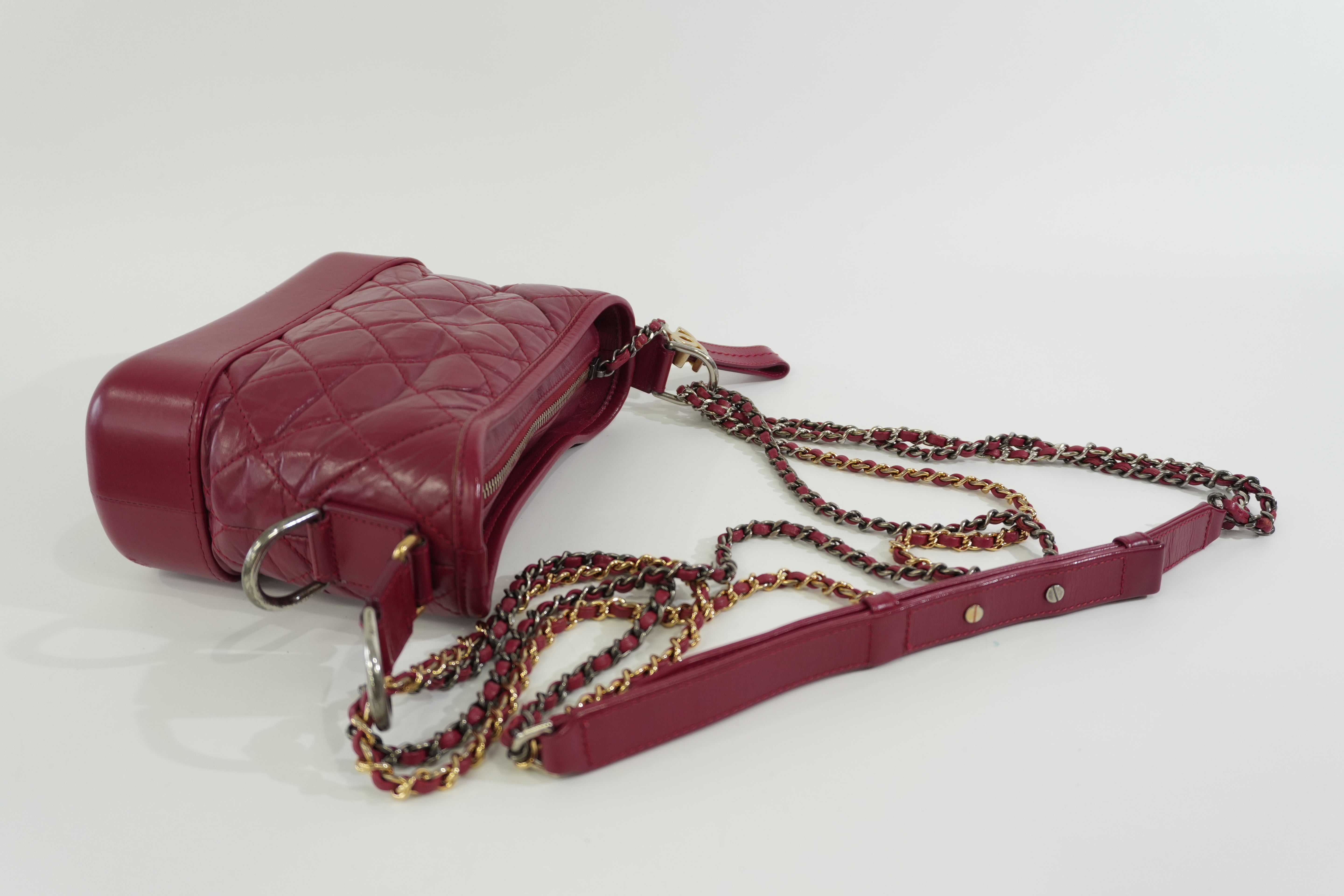 Pre-owned Chanel Gabrielle Hobo Chain Shoulder Bag Pink