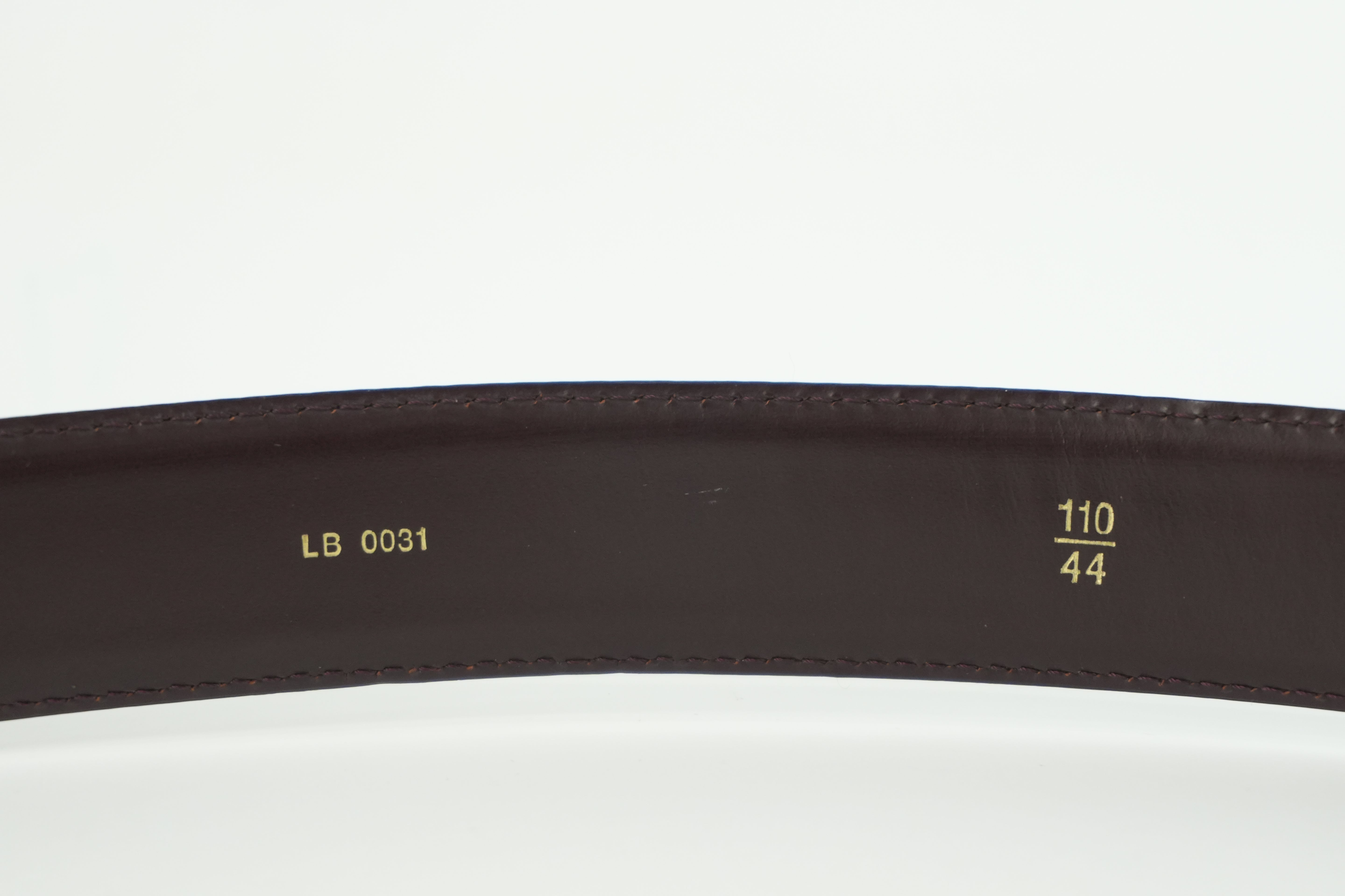 Pre-owned Louis Vuitton Leather Belt Size 110