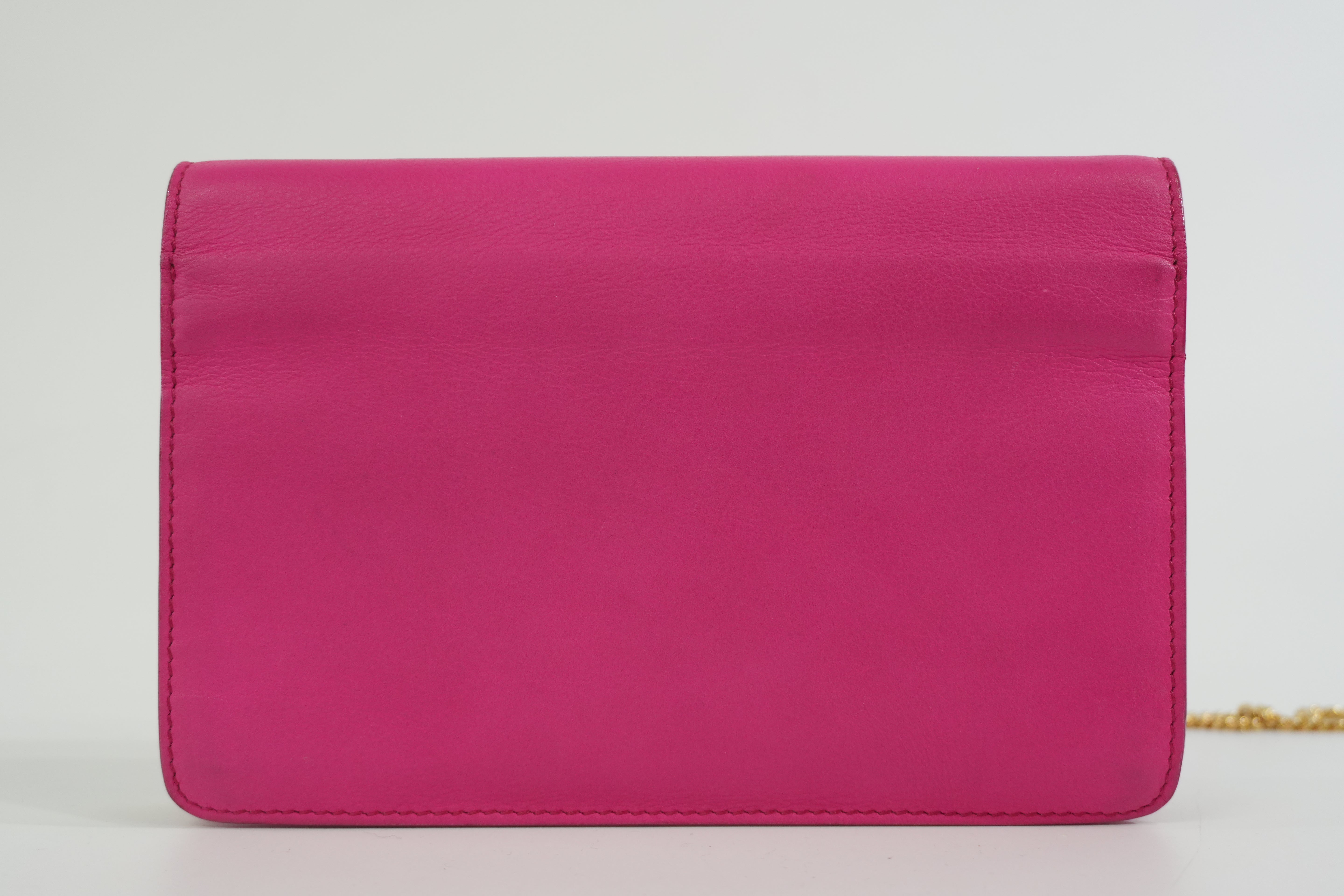 Pre-owned Fendi Wallet on Chain Pink