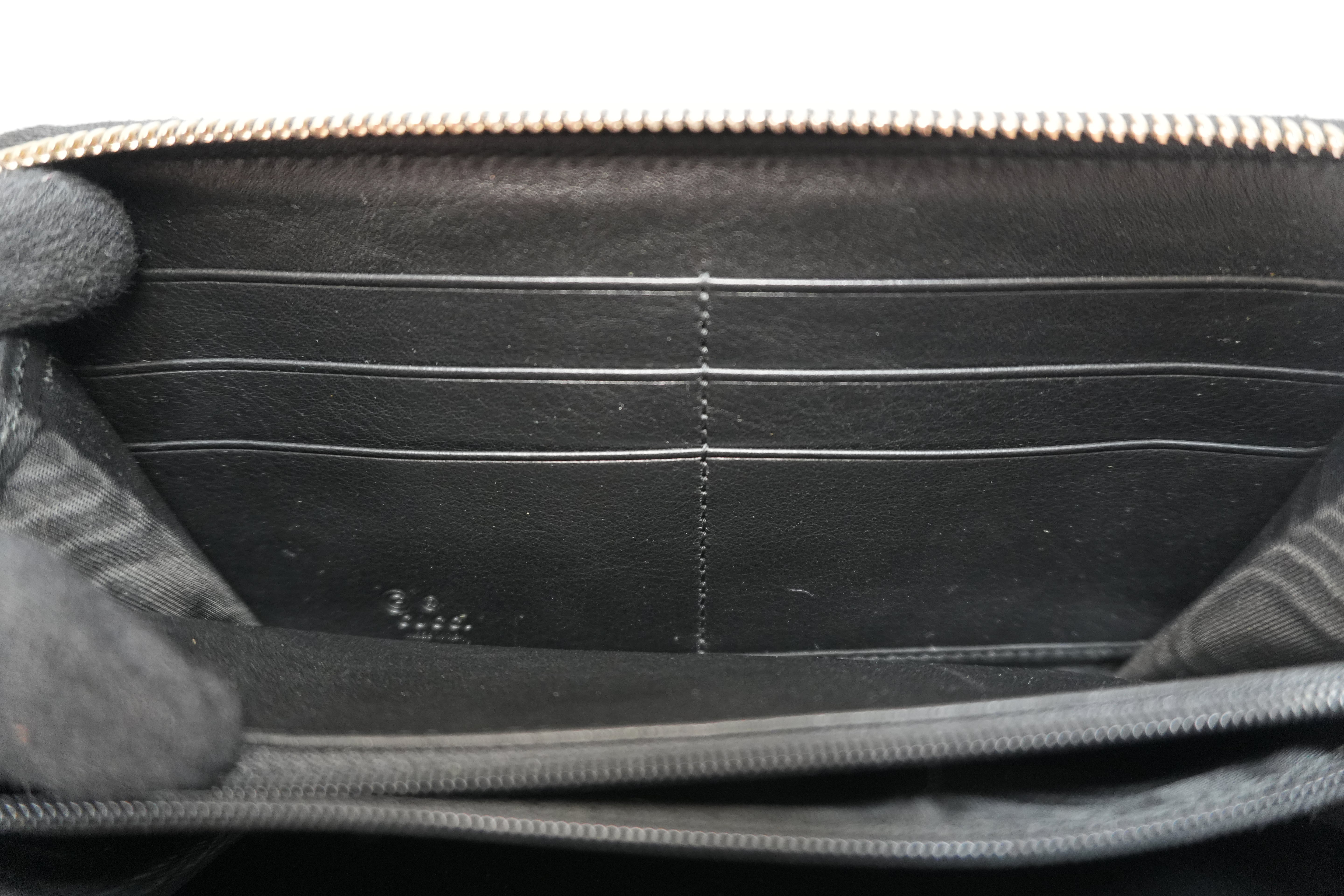 Gucci Micro Guccisima Zippy Wallet Black Leather Used